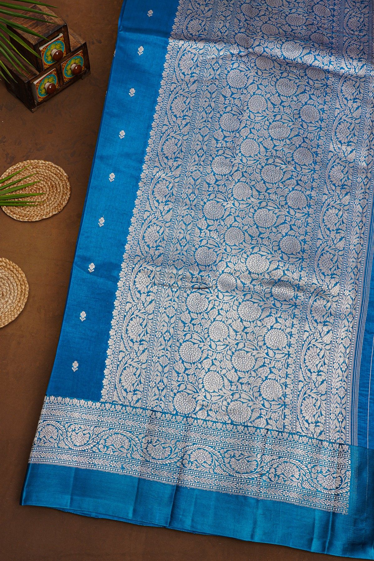 Fancy Matka Silk Blue Saree