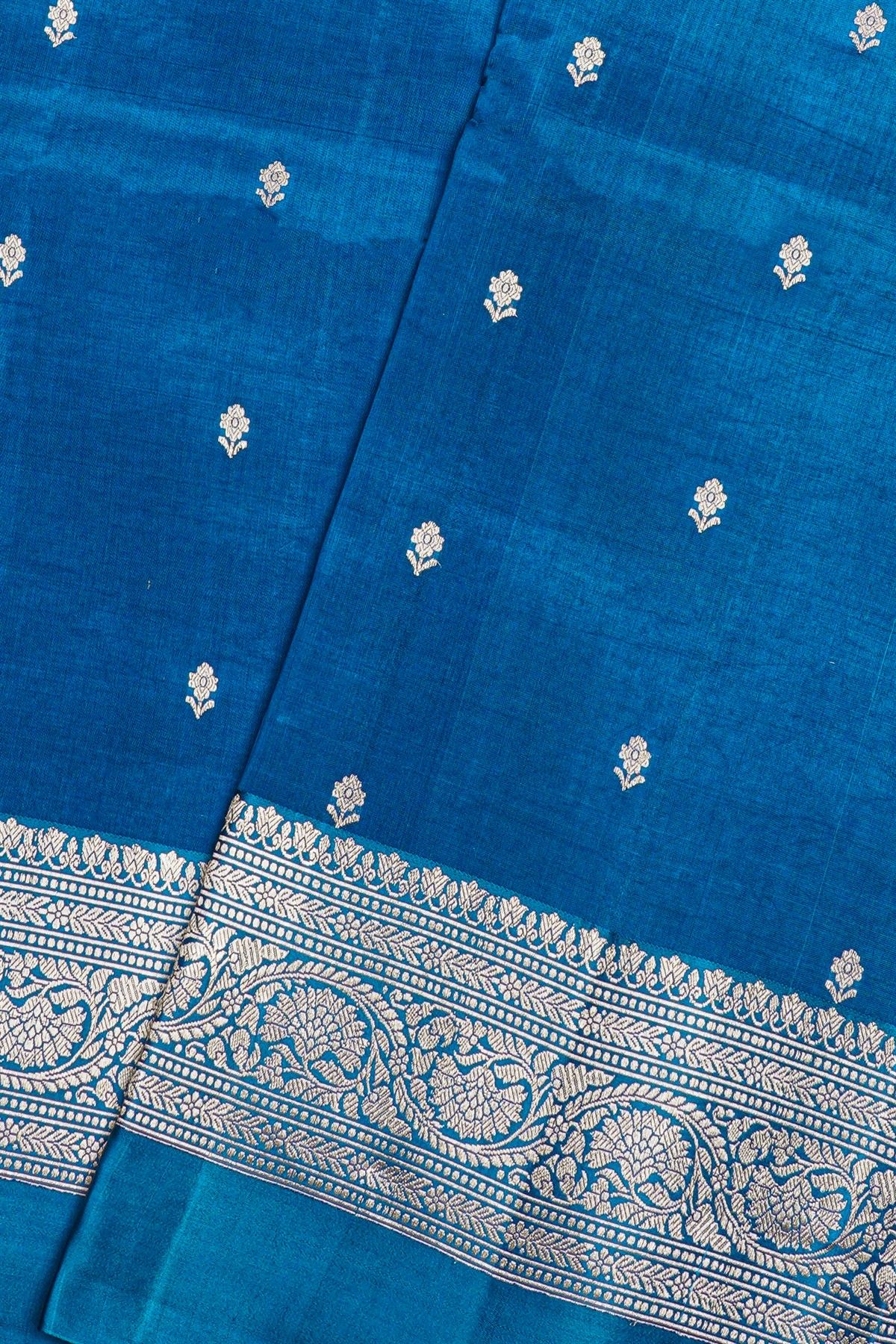 Fancy Matka Silk Blue Saree