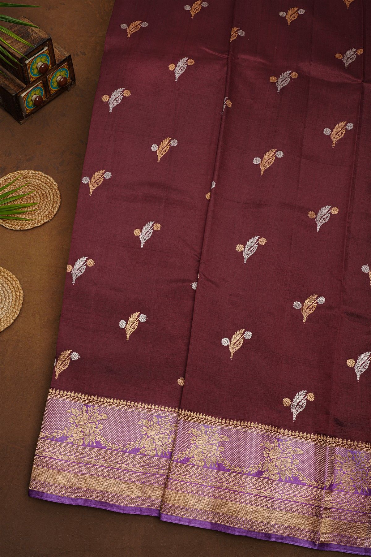 Fancy Matka Silk Wine Saree