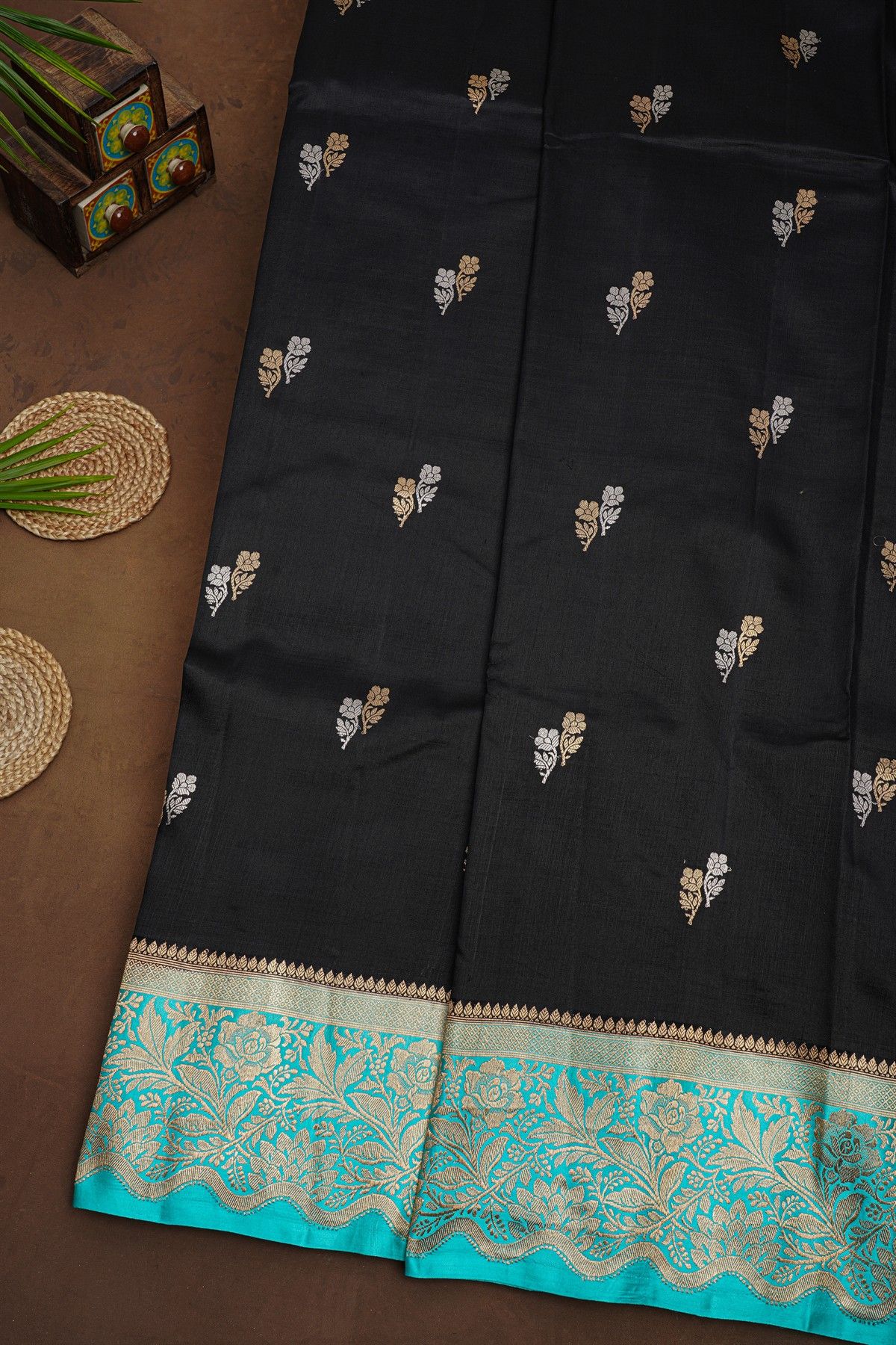 Matka Silk Black Saree