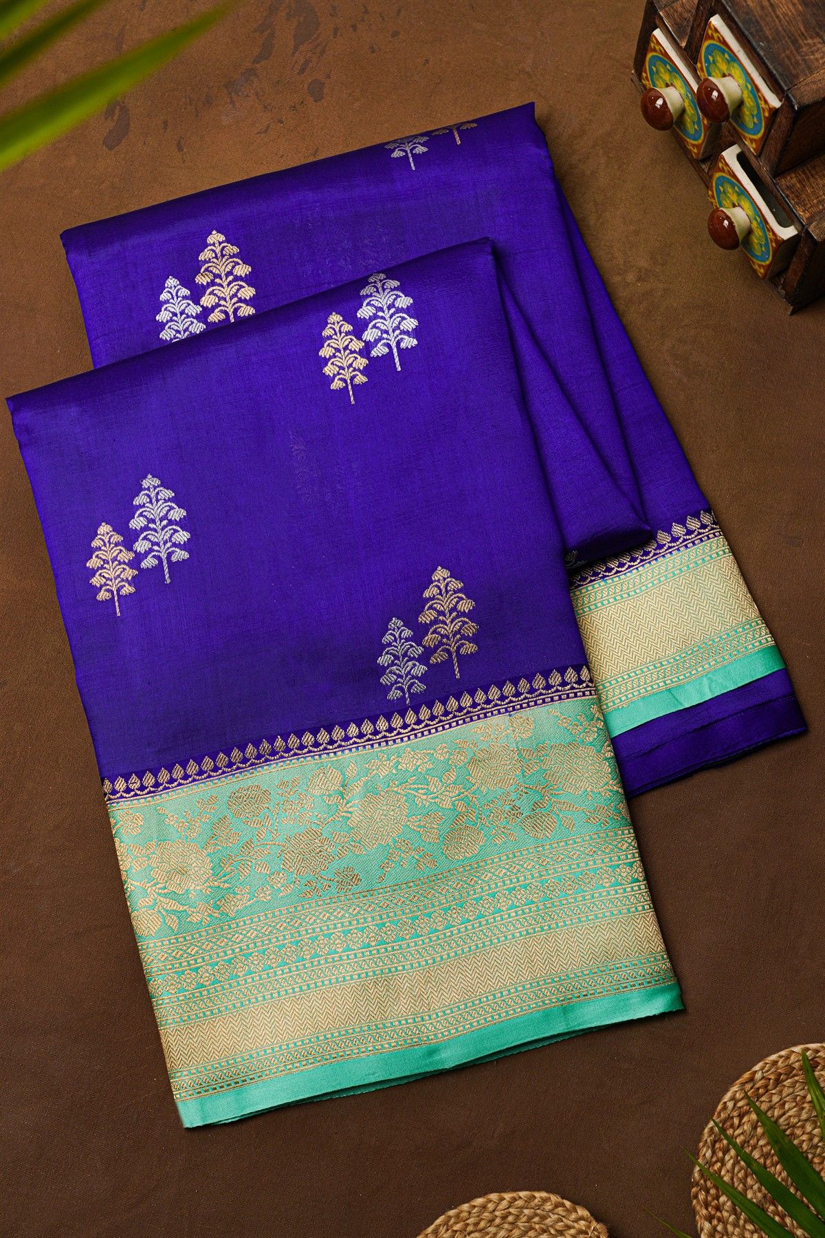 Matka Silk Violet Saree
