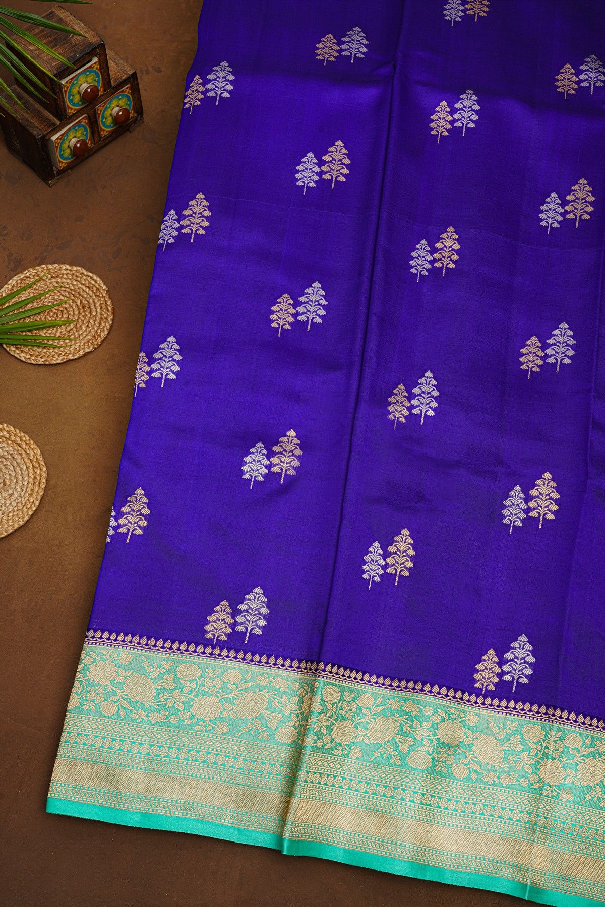Matka Silk Violet Saree