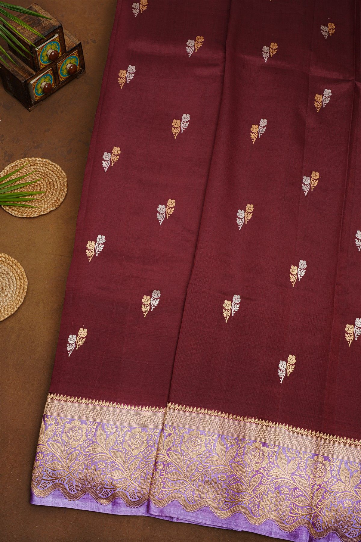 Matka Silk Wine Saree