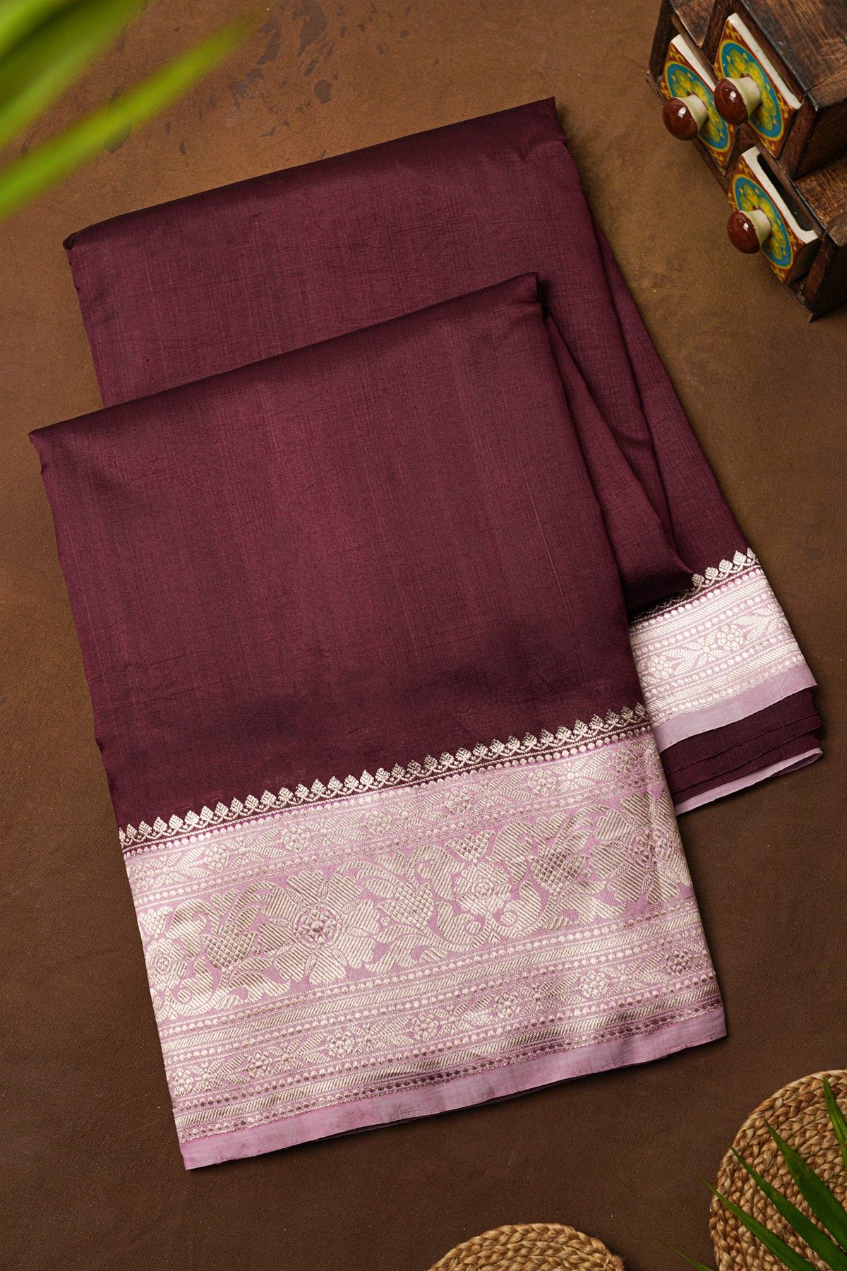 Matka Silk Wine Saree