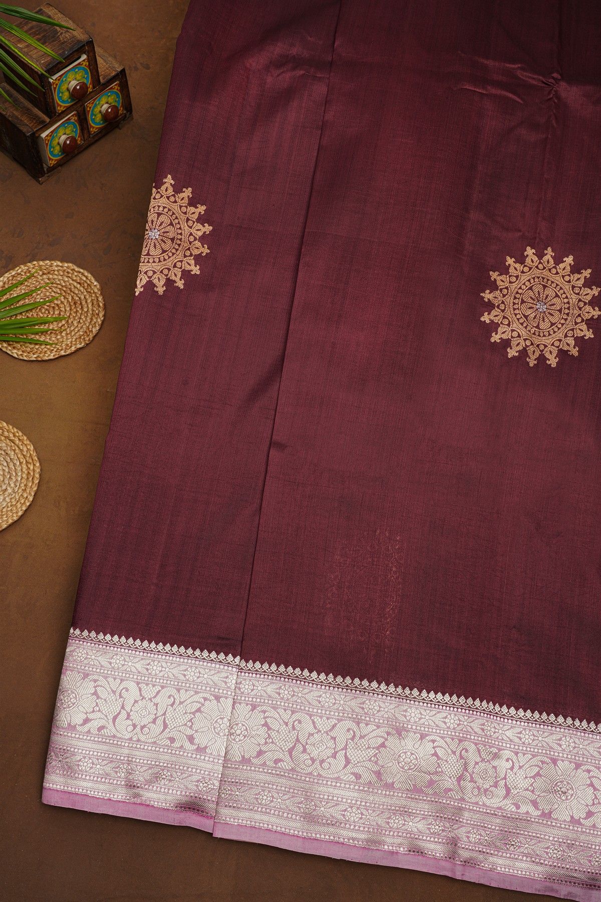 Matka Silk Wine Saree