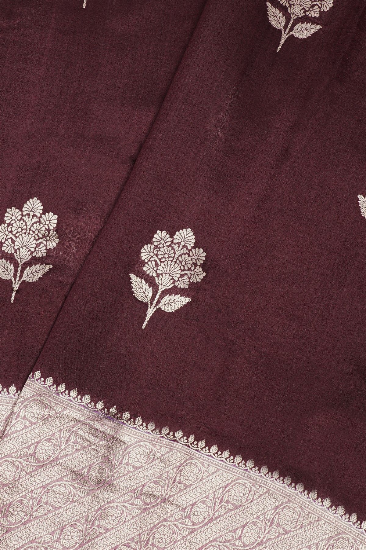 Designer Matka Silk Brown Saree