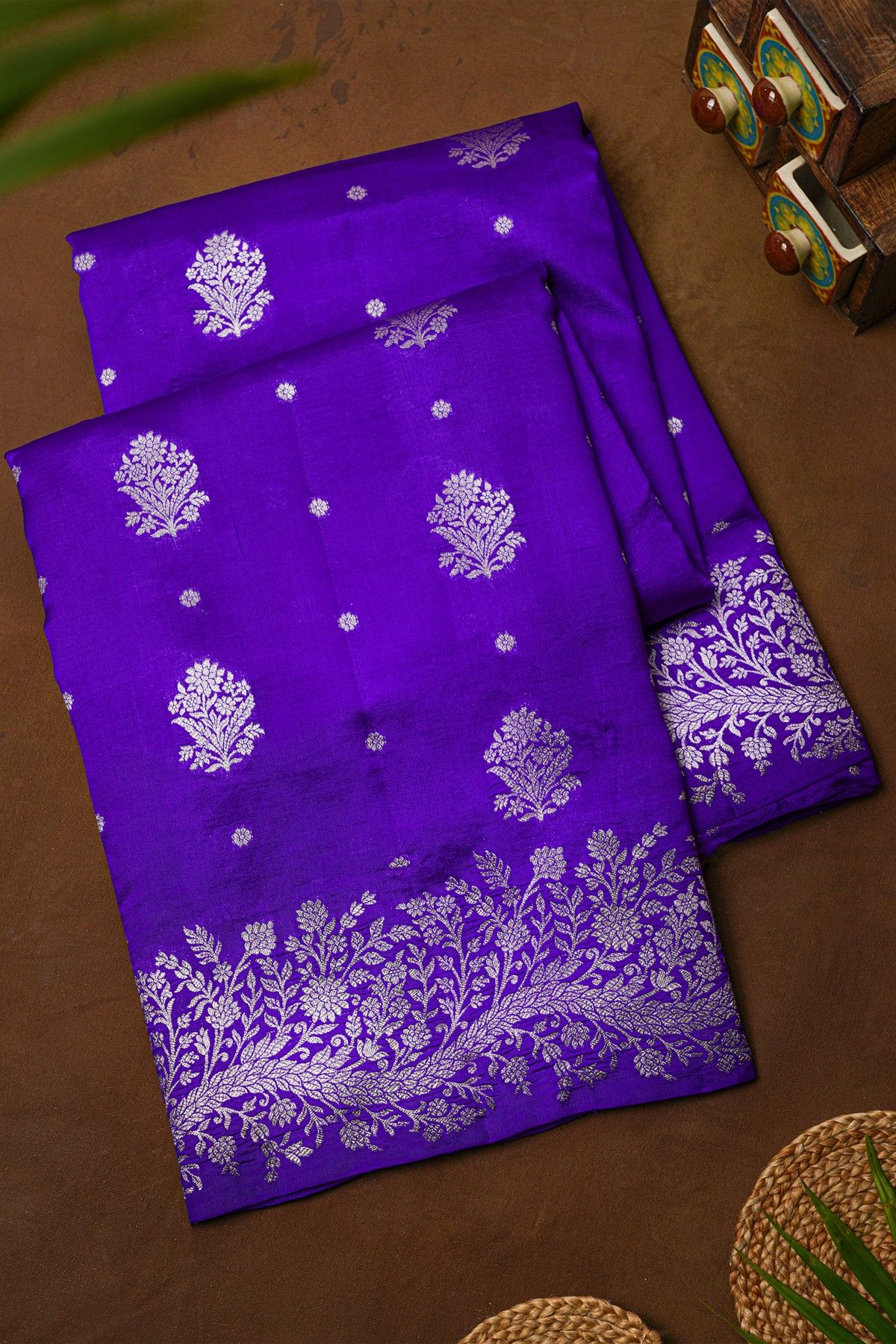 Fancy Matka Silk Royal Blue Saree