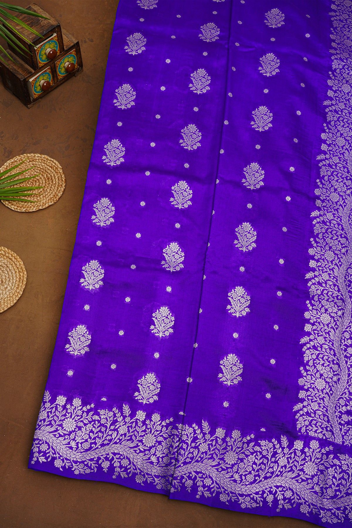 Fancy Matka Silk Royal Blue Saree