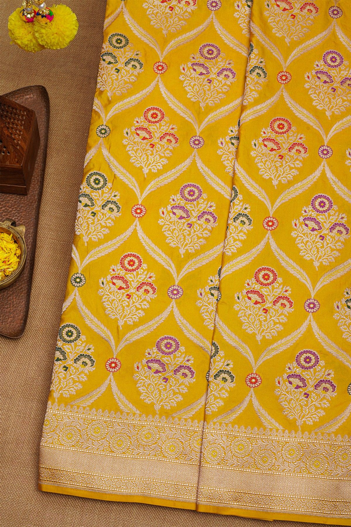 Banarasi Silk Yellow Saree