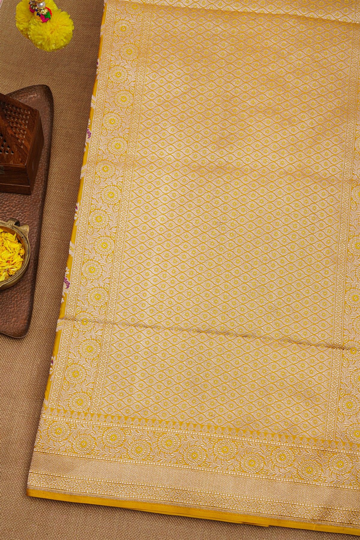 Banarasi Silk Yellow Saree