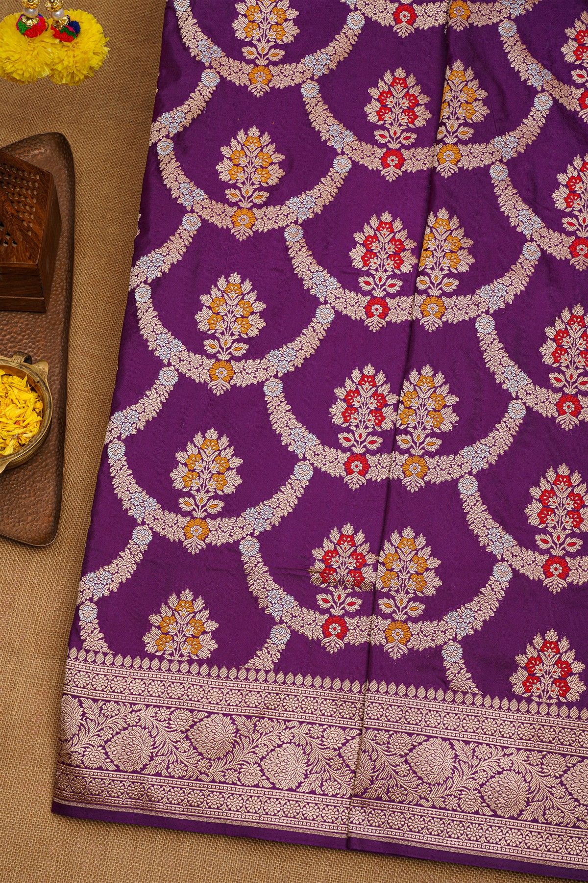 Banarasi Silk Purple Saree