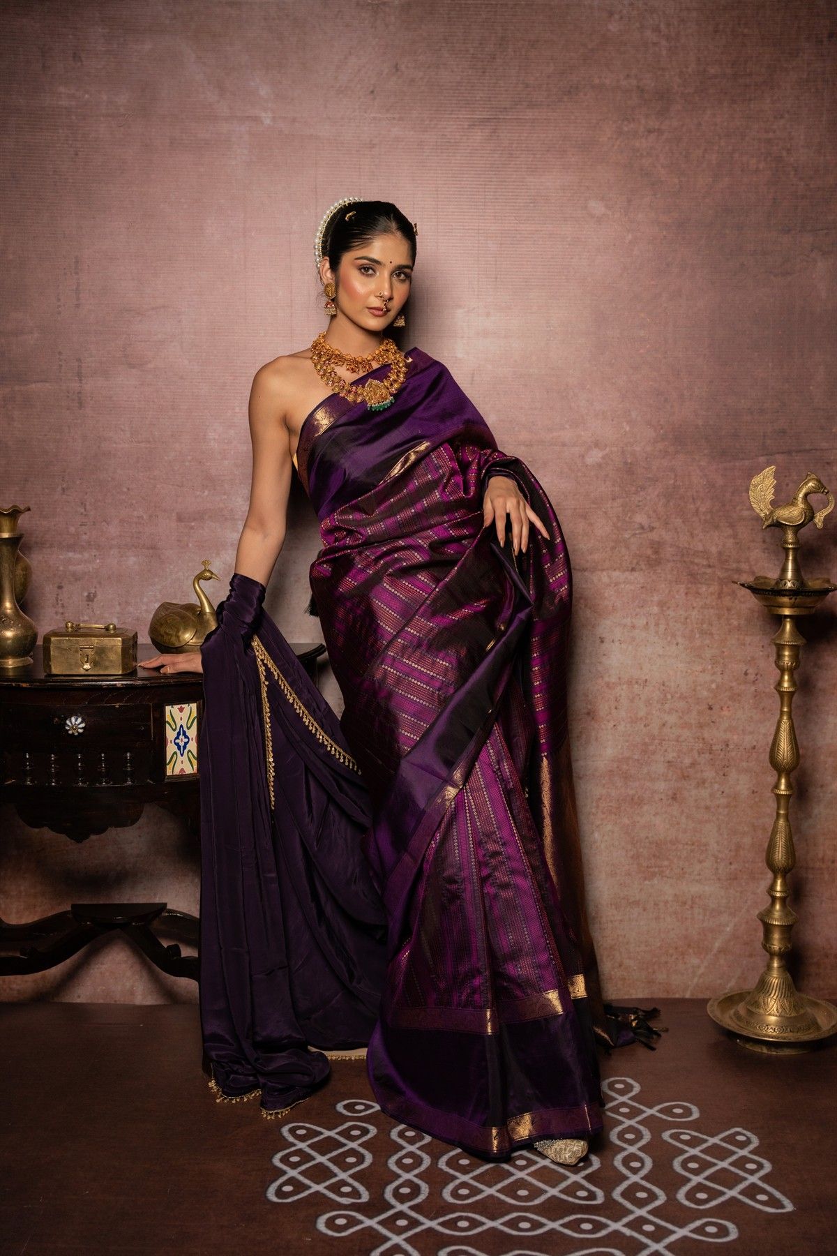 Kancheepuram Silk Dual Colour Saree