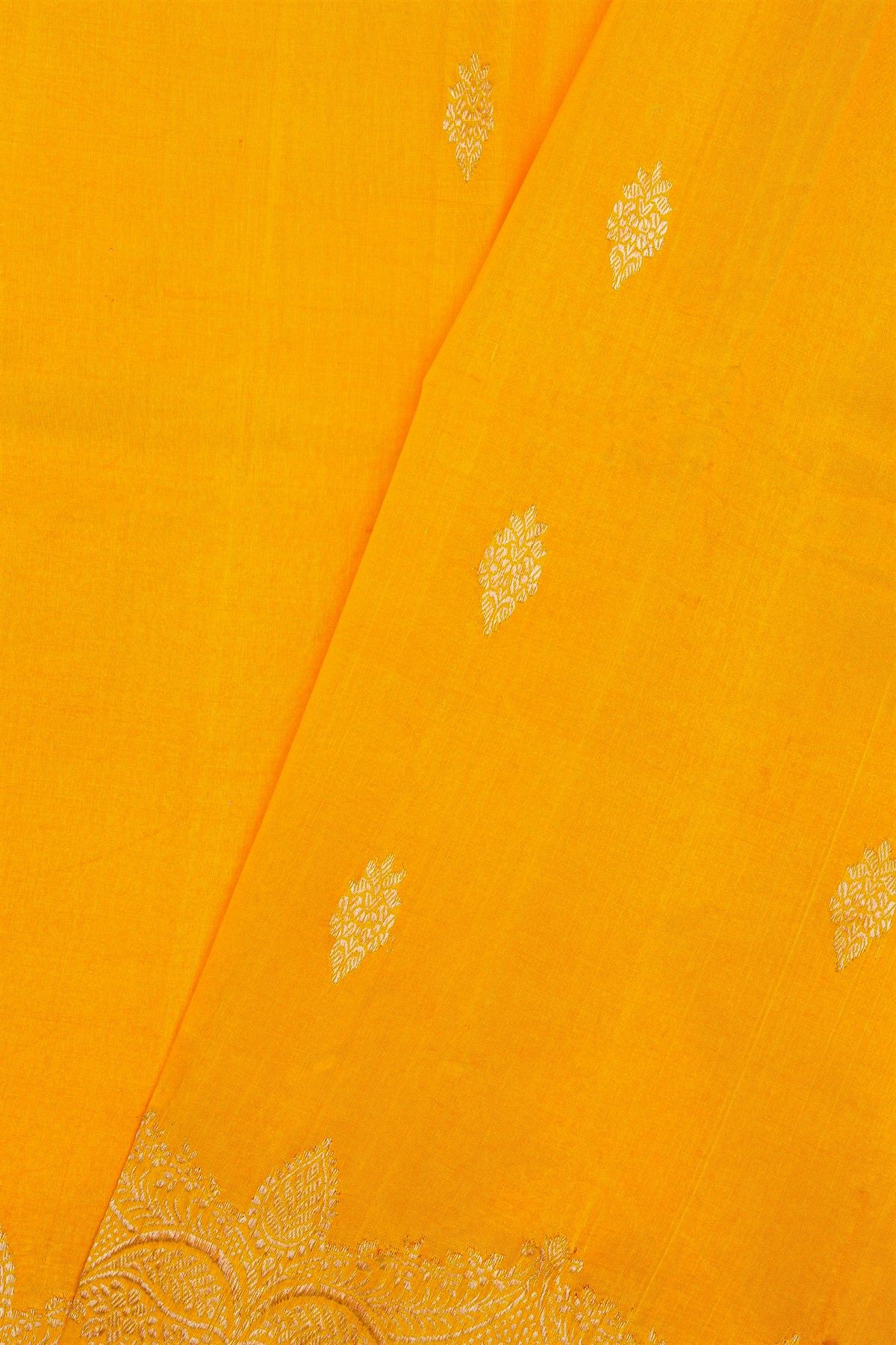 Fancy Matka Silk Mustard And Orange Saree