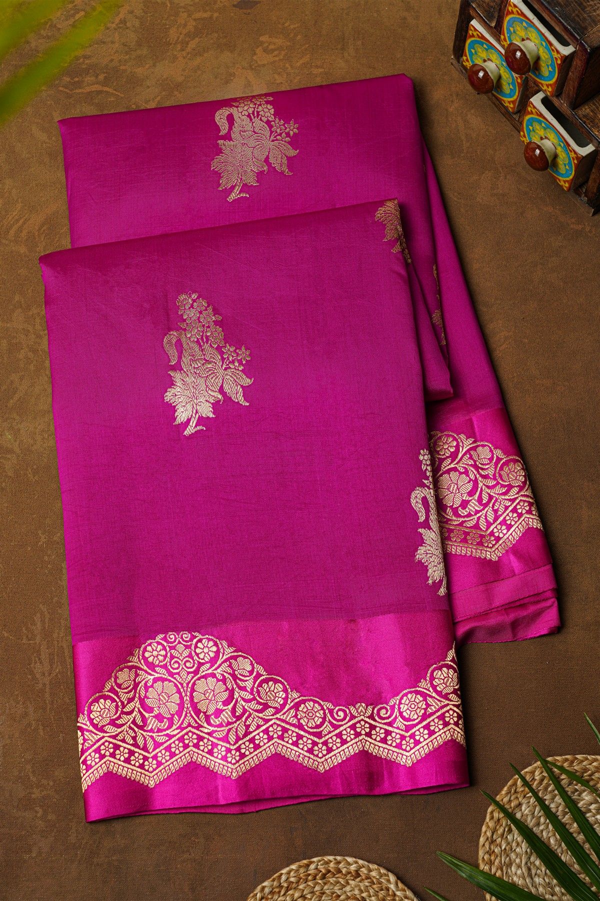 Fancy Matka Silk Magenta Saree