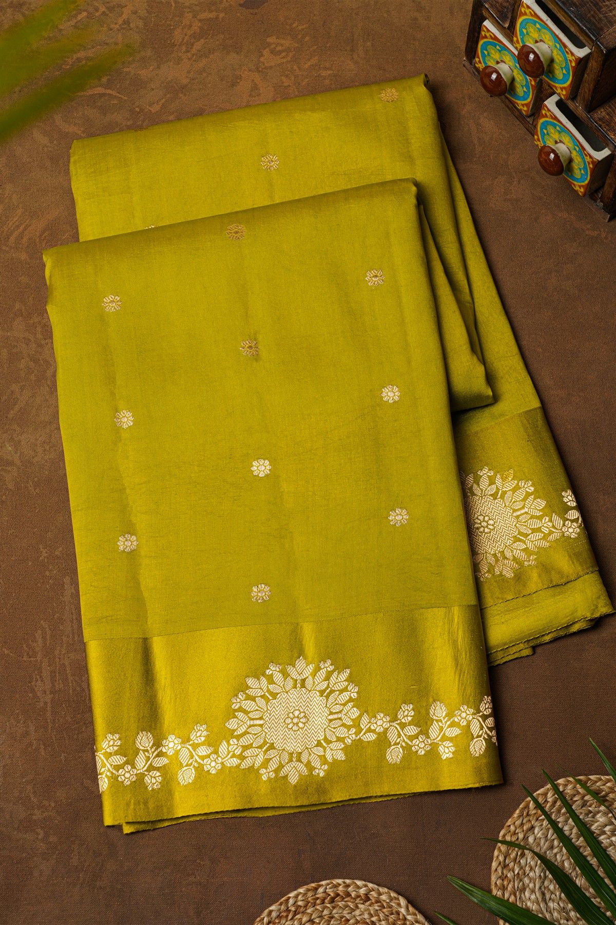 Matka Silk Mehendi Green Festive Saree