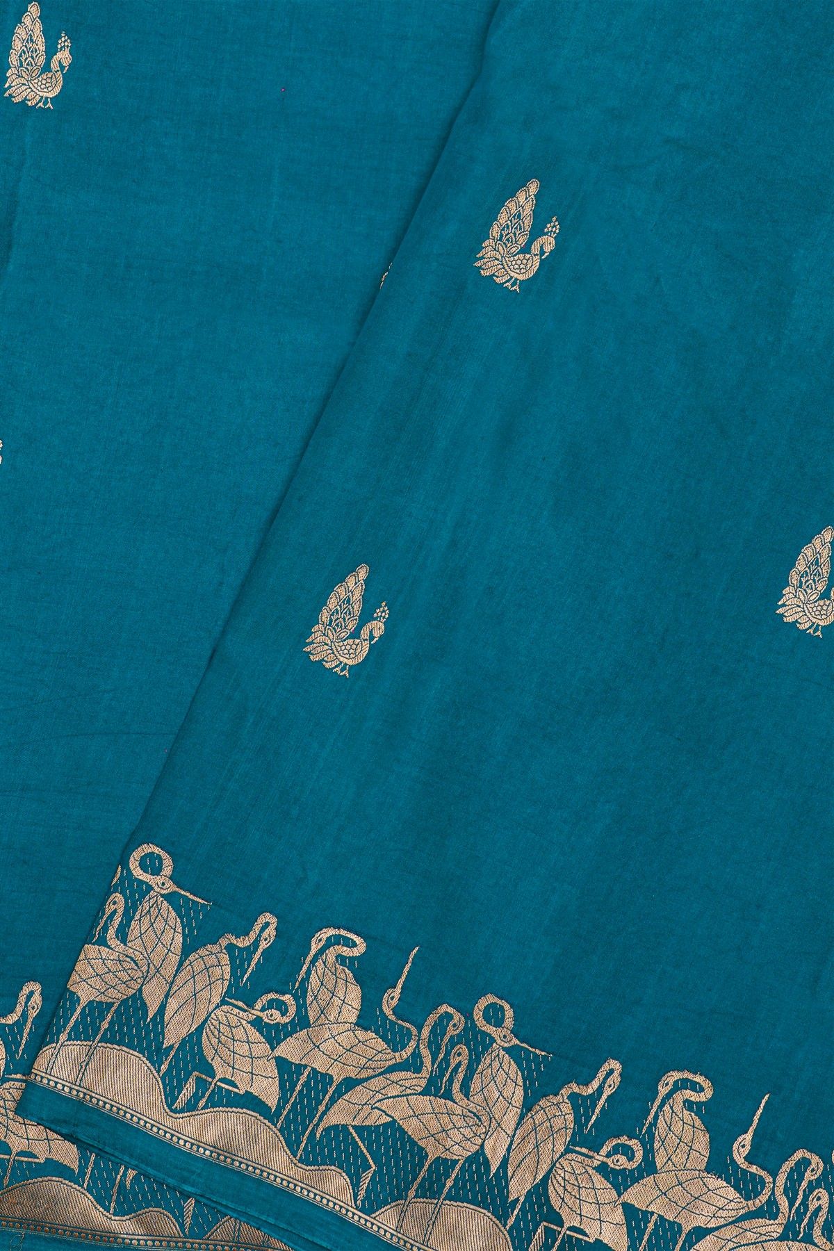 Matka Silk Teal Blue Saree