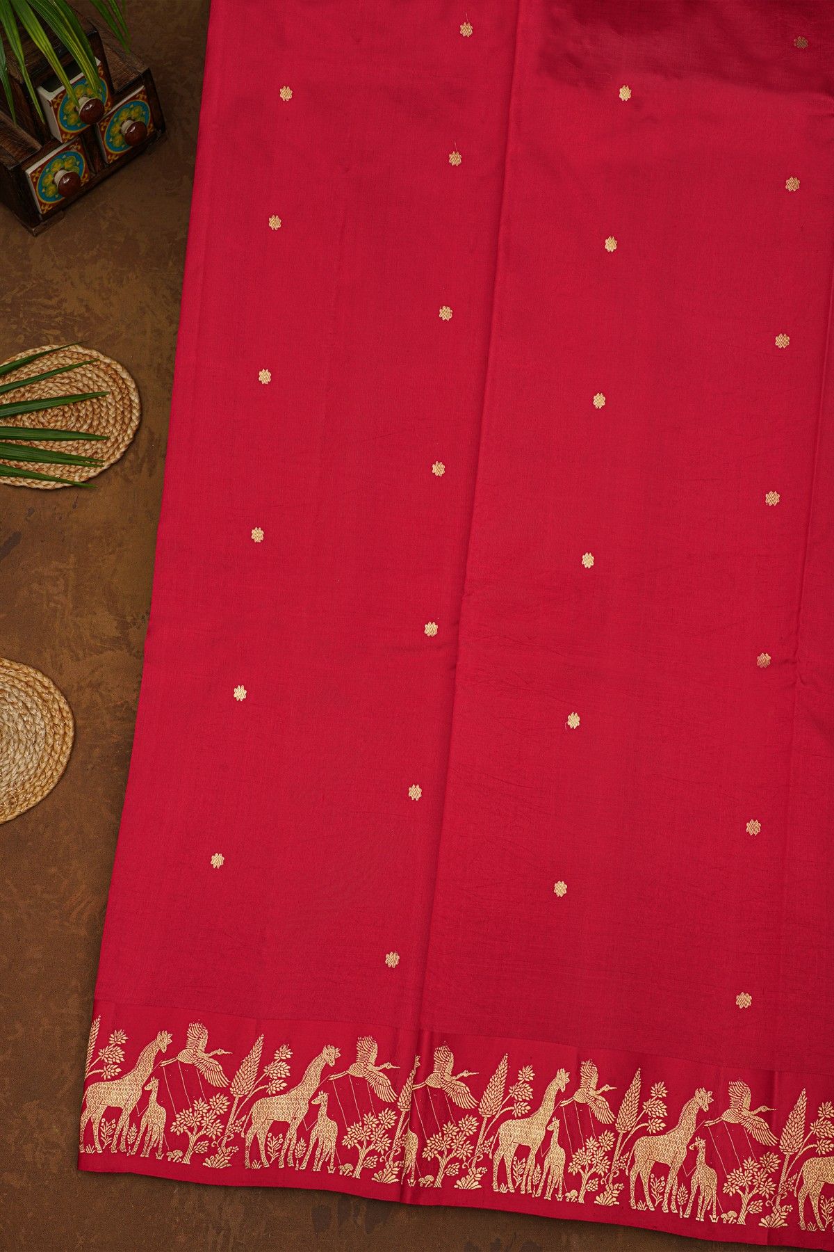 Fancy Matka Silk Red Saree