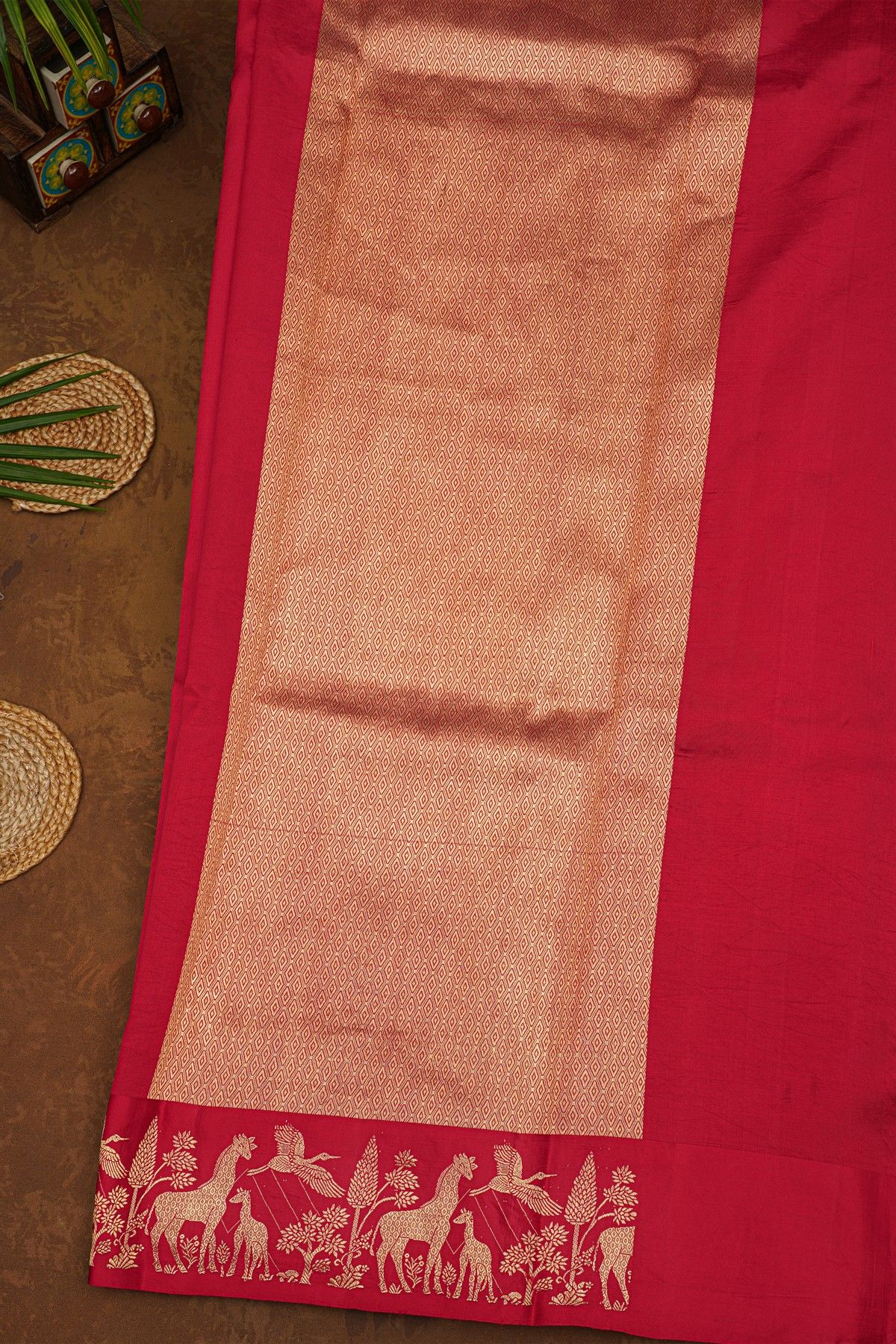 Fancy Matka Silk Red Saree