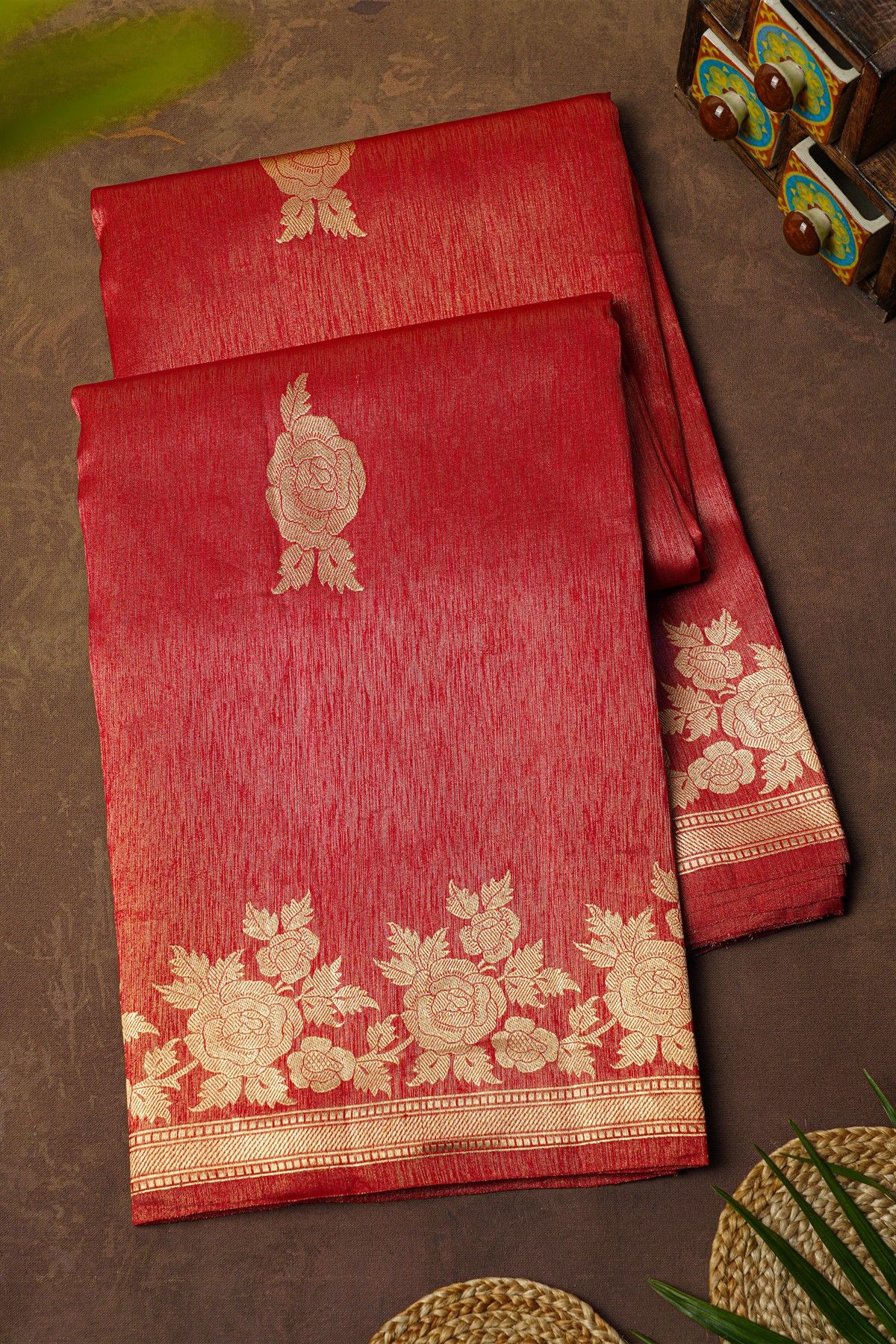 Fancy Silk Red Saree