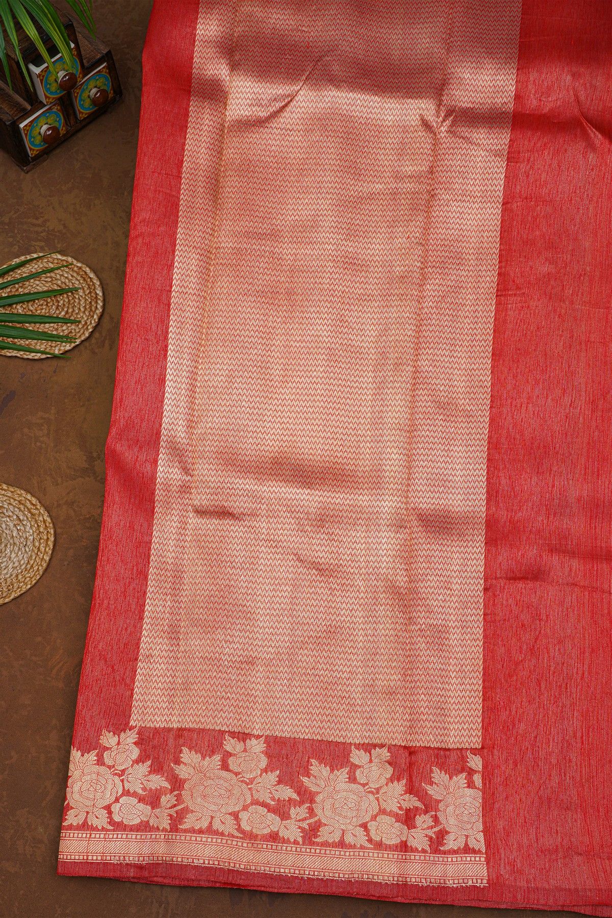Fancy Silk Red Saree
