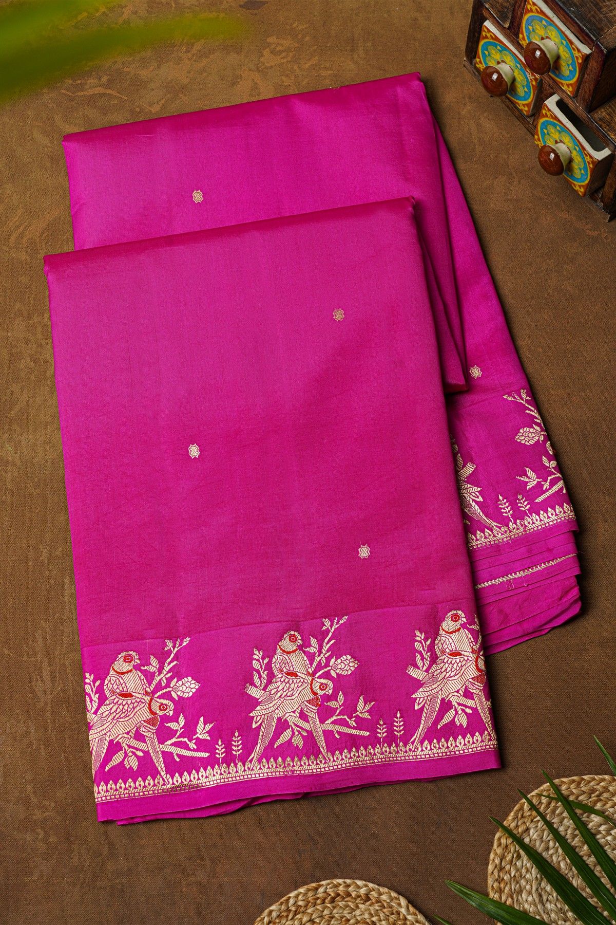 Matka Silk Magenta  Saree