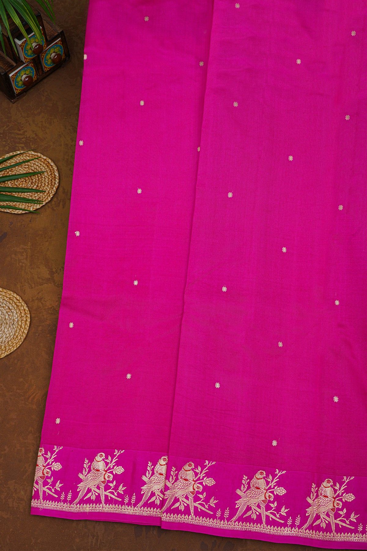 Matka Silk Magenta  Saree