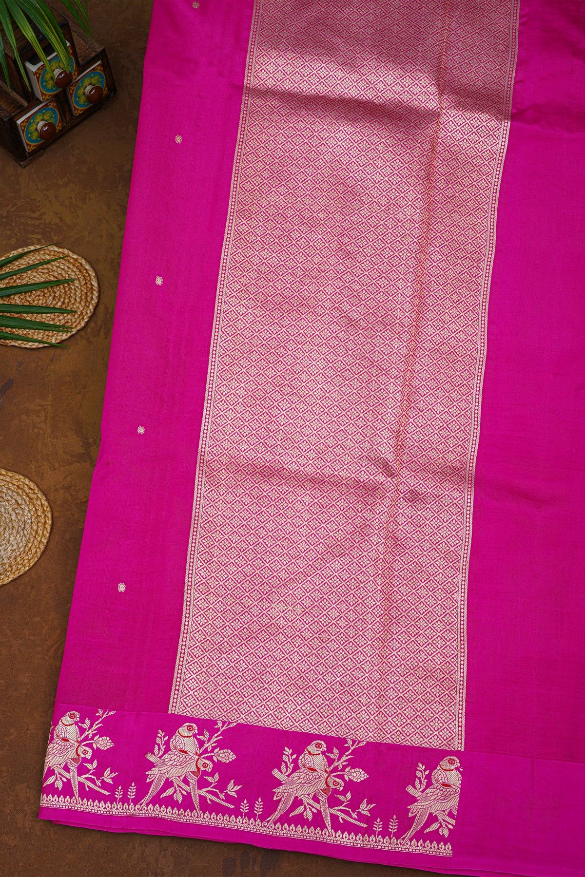 Matka Silk Magenta  Saree