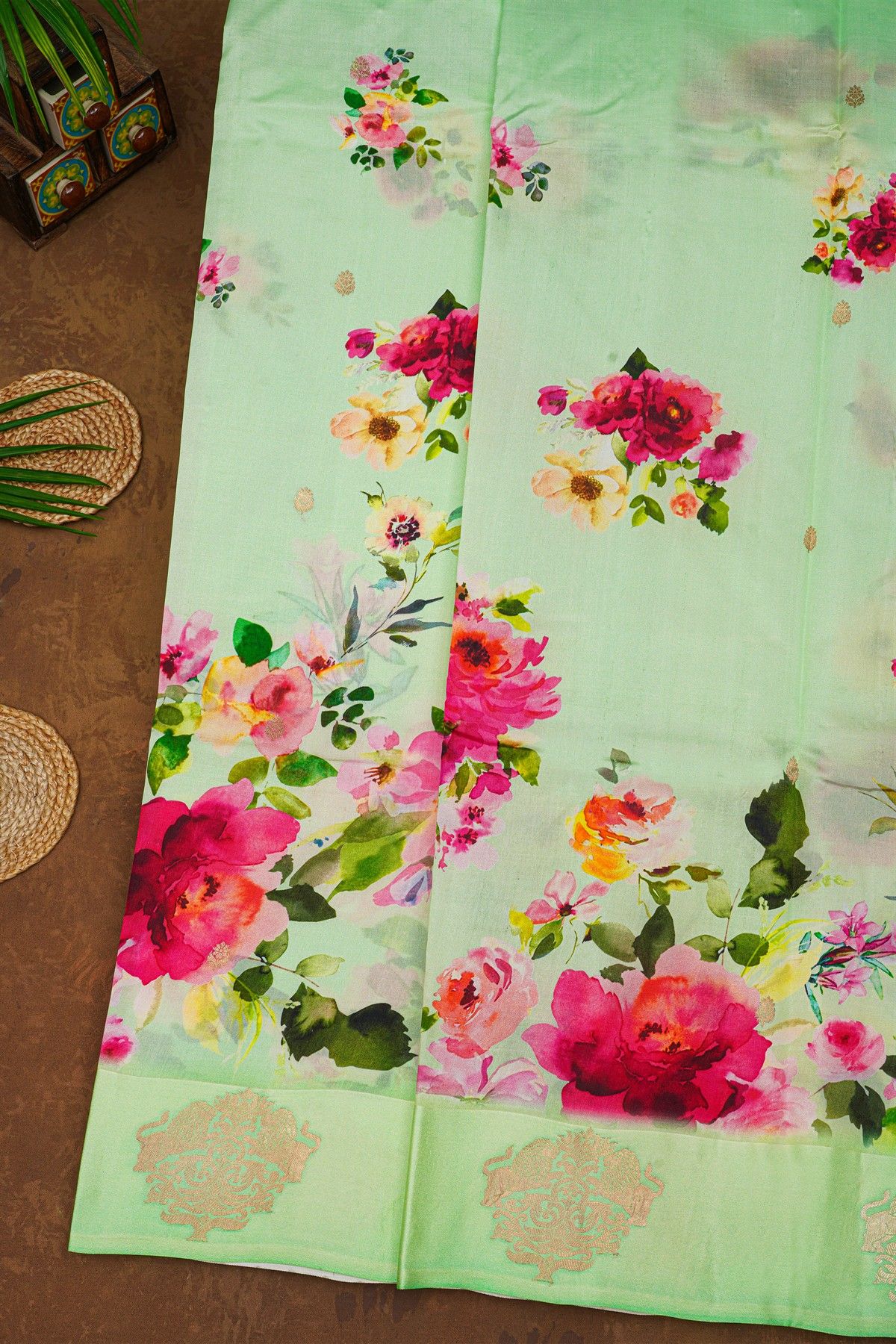 Matka Silk Sea Green  Saree