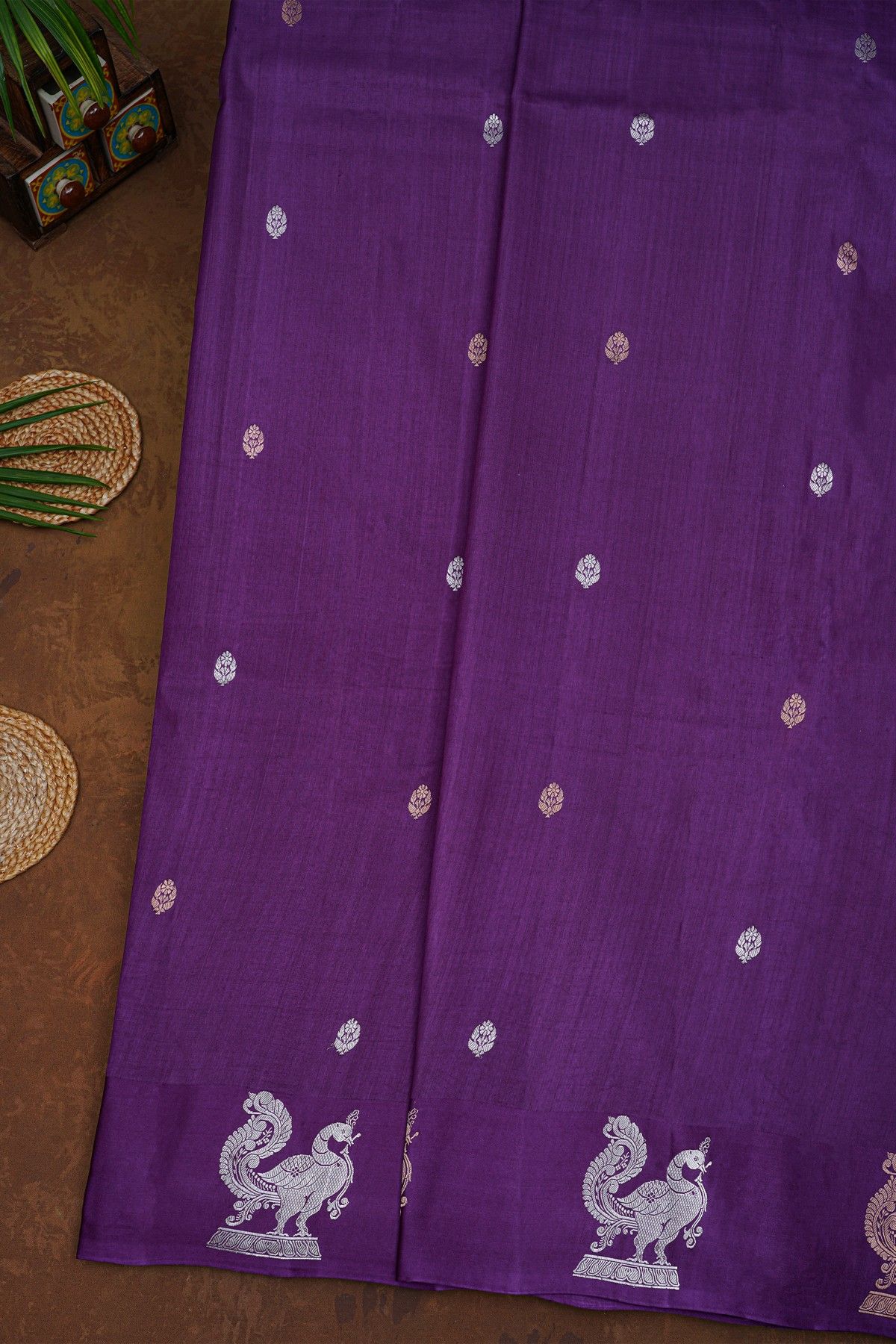 Matka Silk Violet  Saree