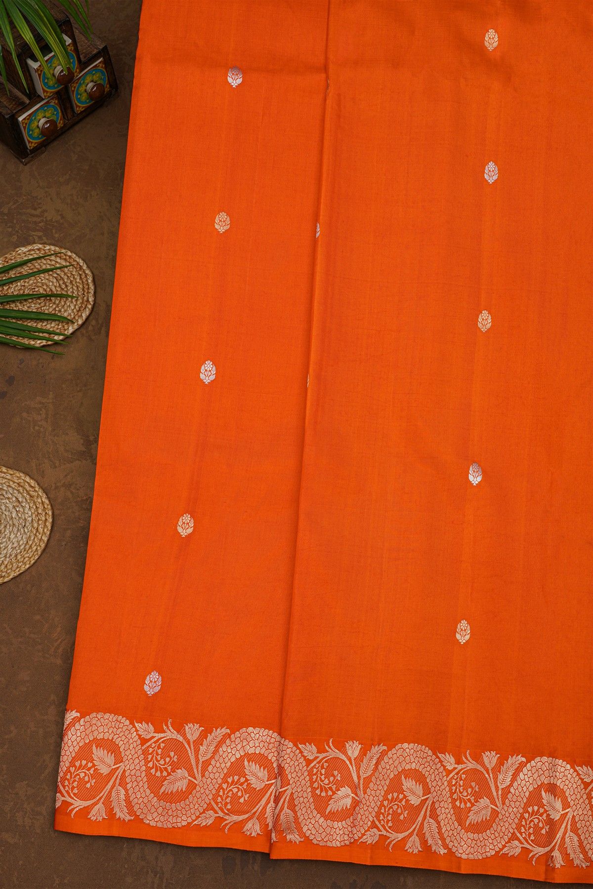 Fancy Silk Orange Saree