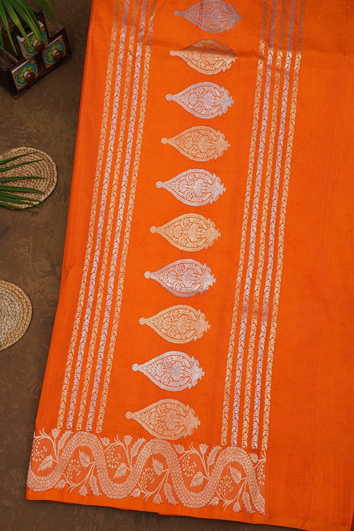 Fancy Silk Orange Saree
