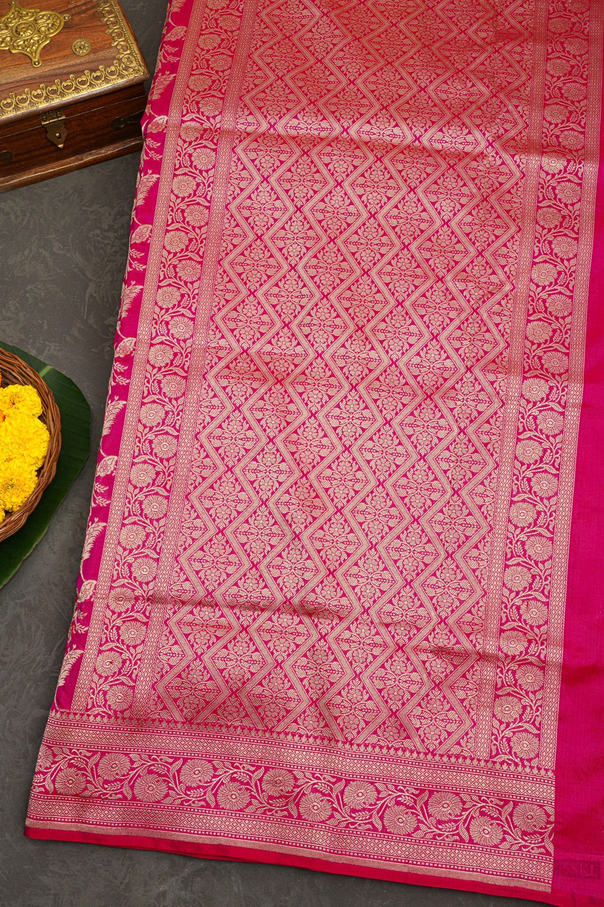 Banarasi Silk Rani Pink Saree