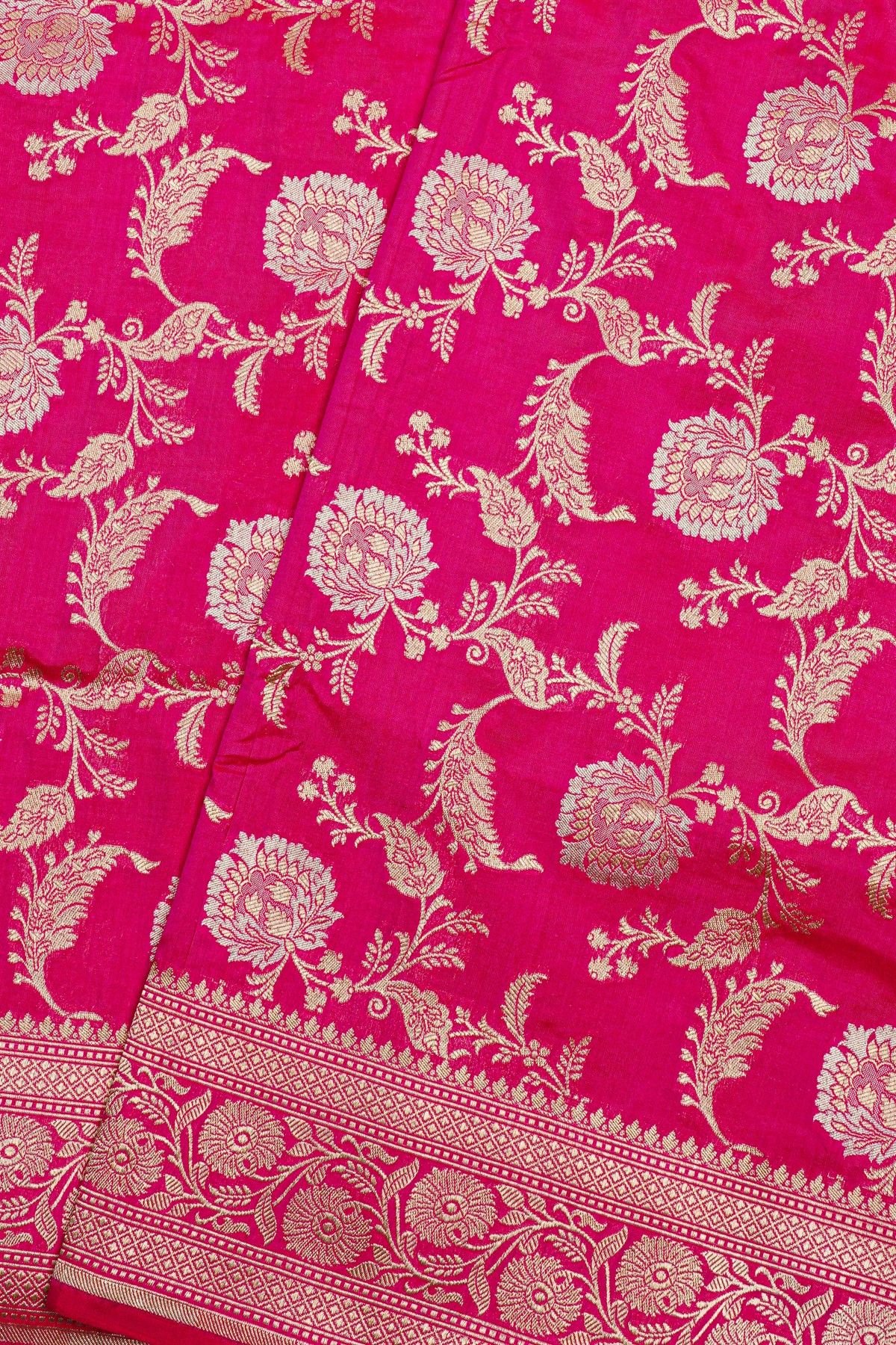 Banarasi Silk Rani Pink Saree