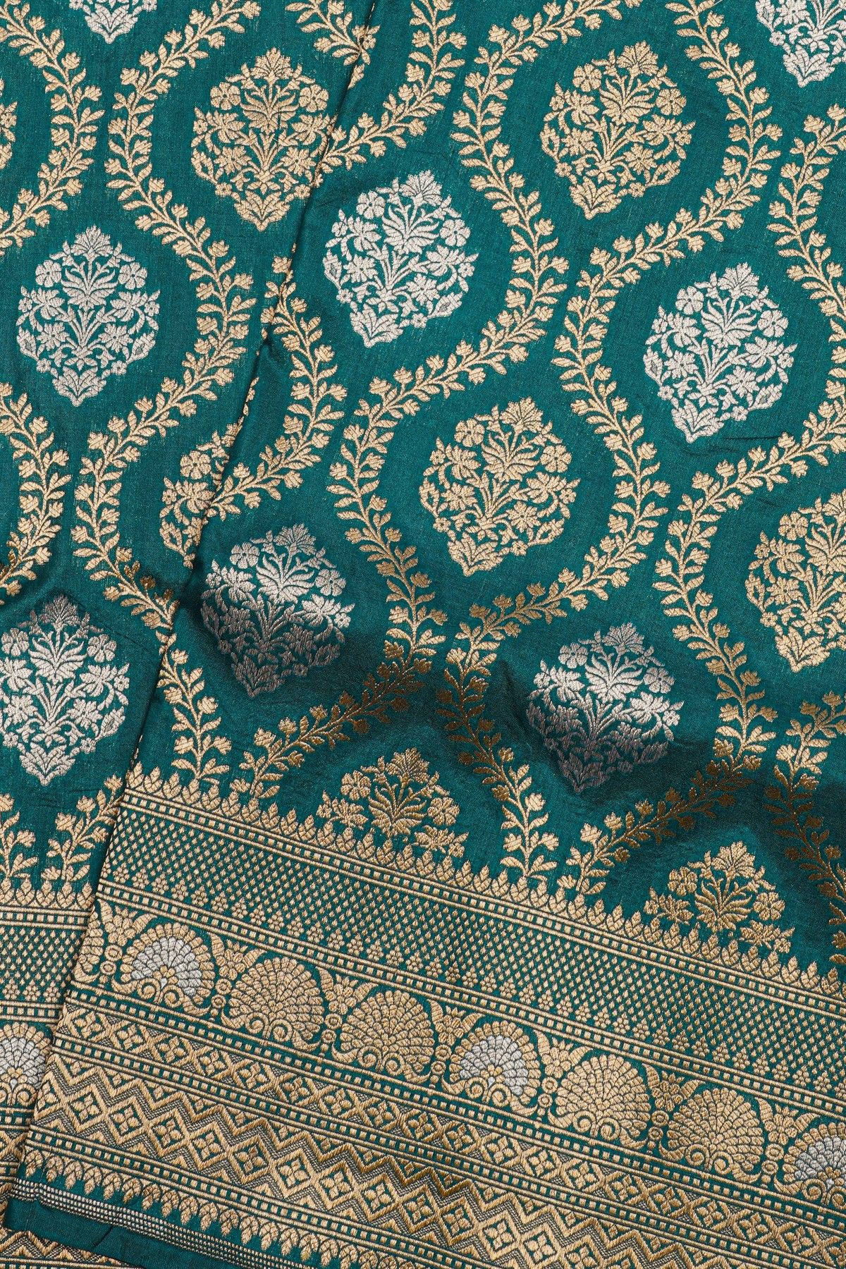 Banarasi Silk Teal Blue  Saree