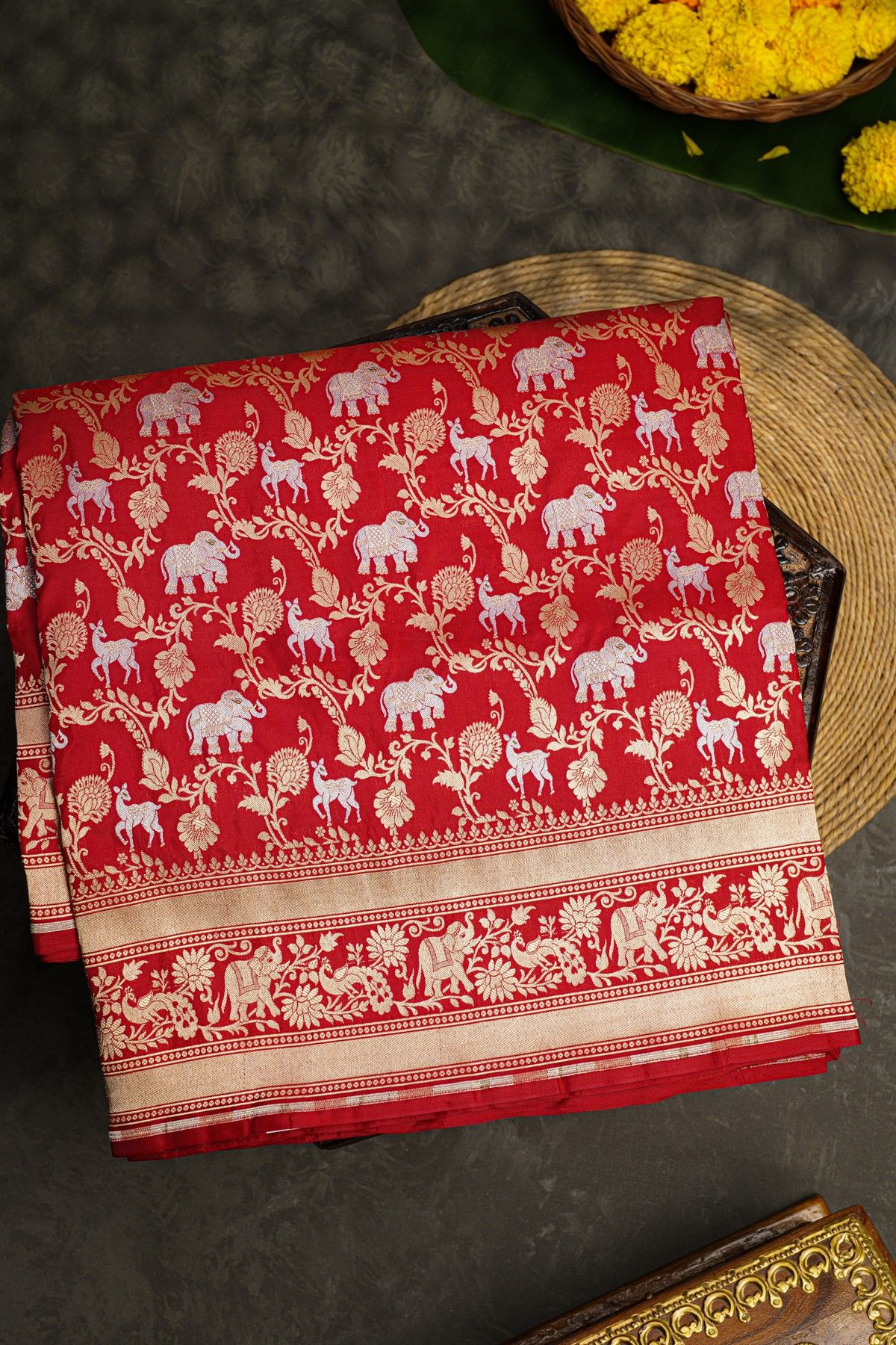 Banarasi Silk Red Saree