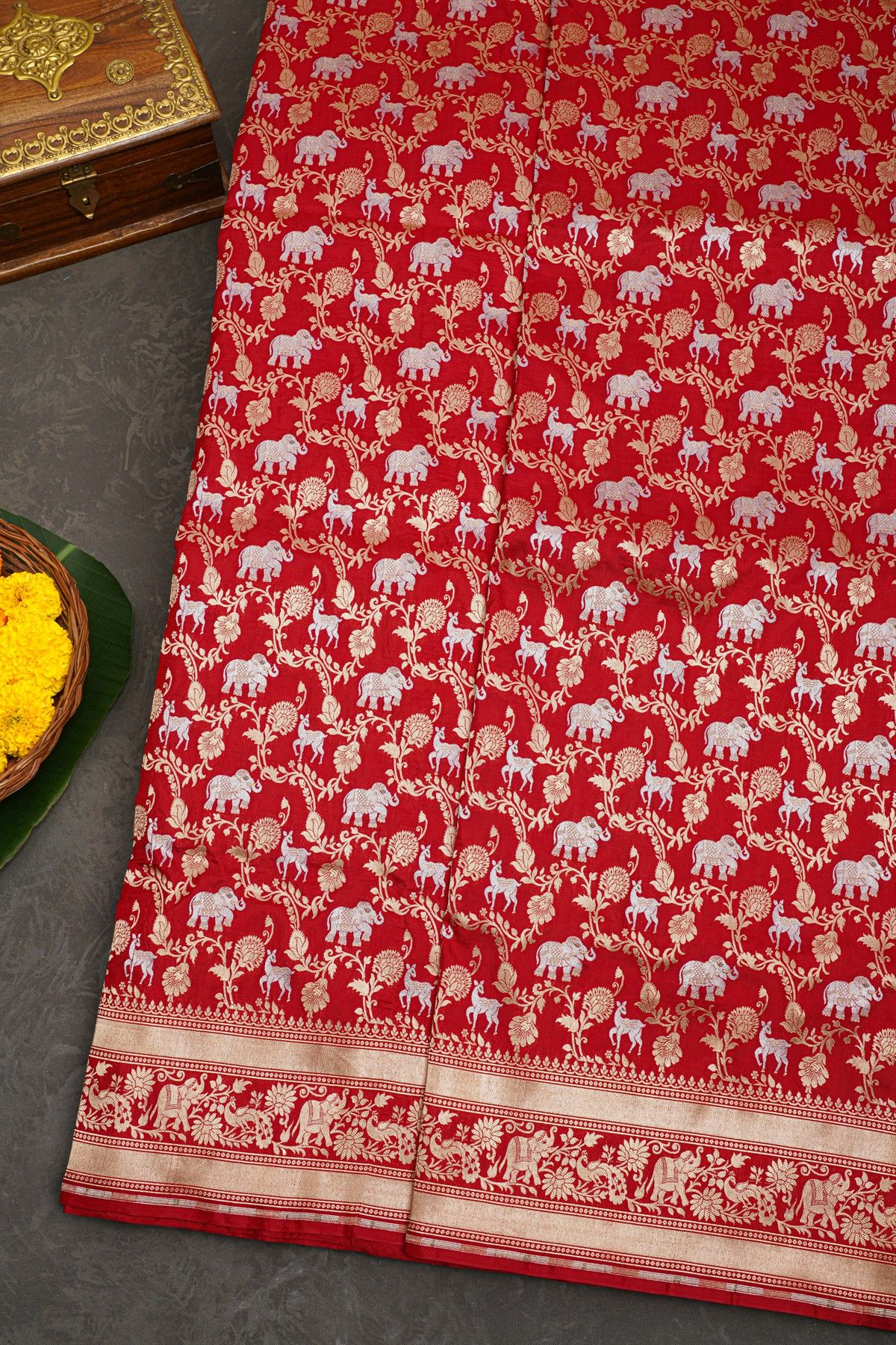 Banarasi Silk Red Saree