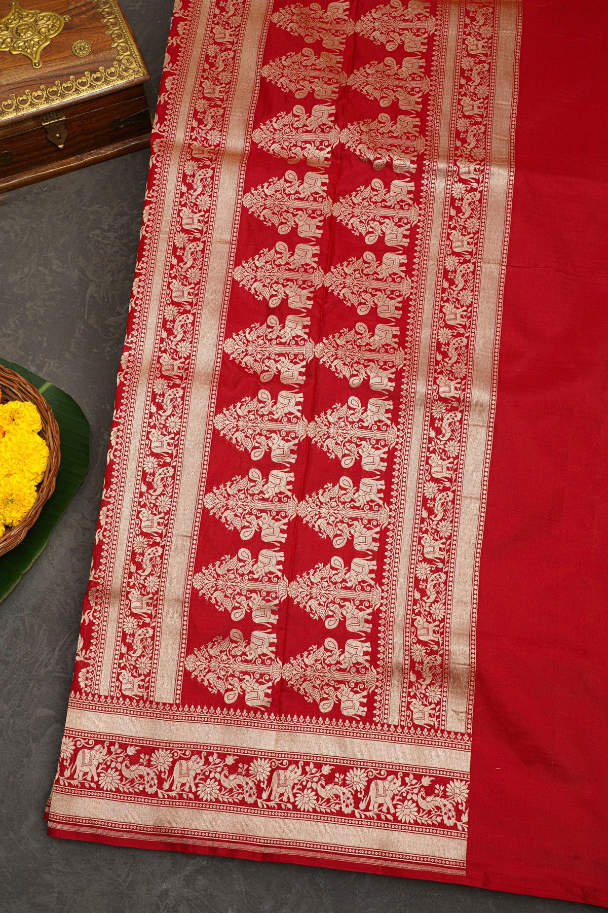 Banarasi Silk Red Saree