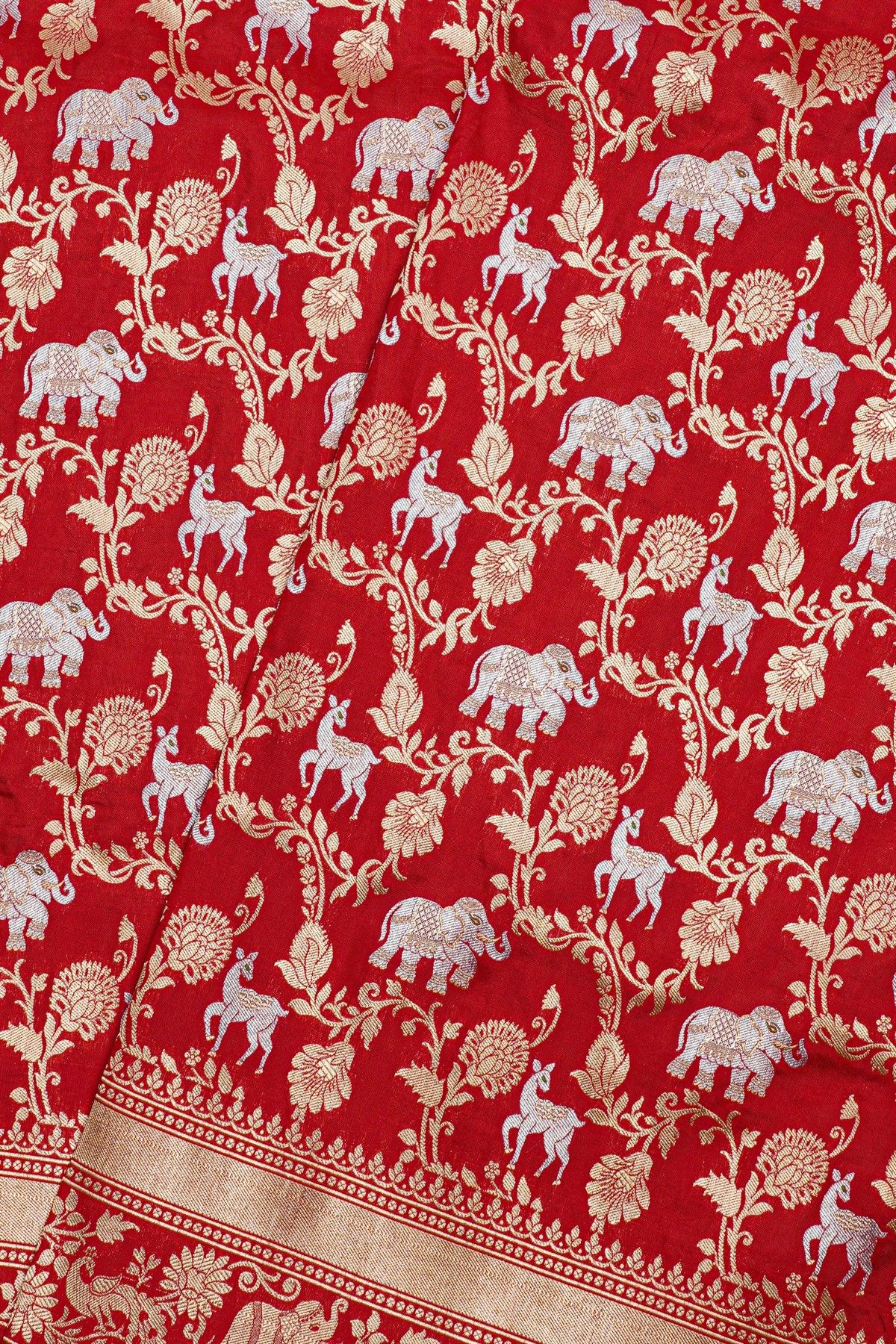 Banarasi Silk Red Saree