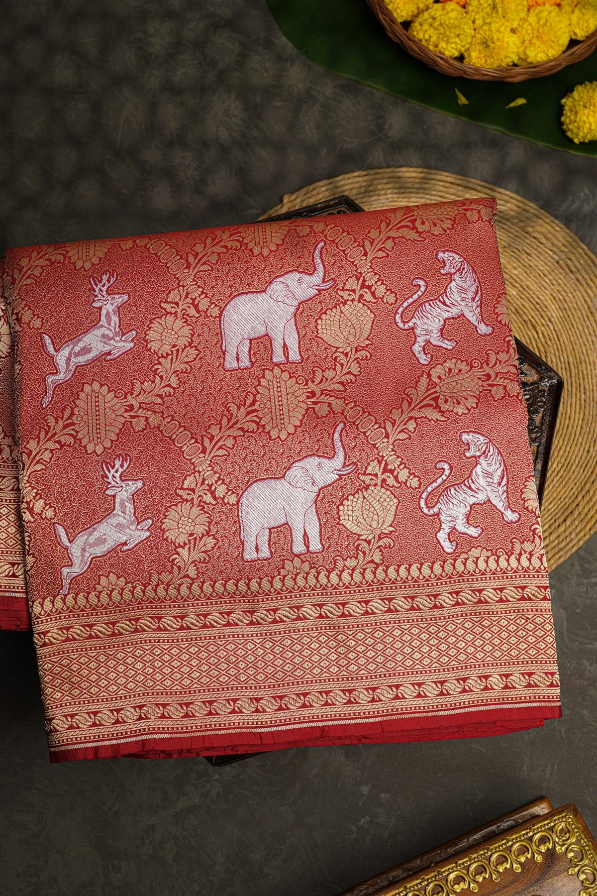 Banarasi Silk Red  Saree