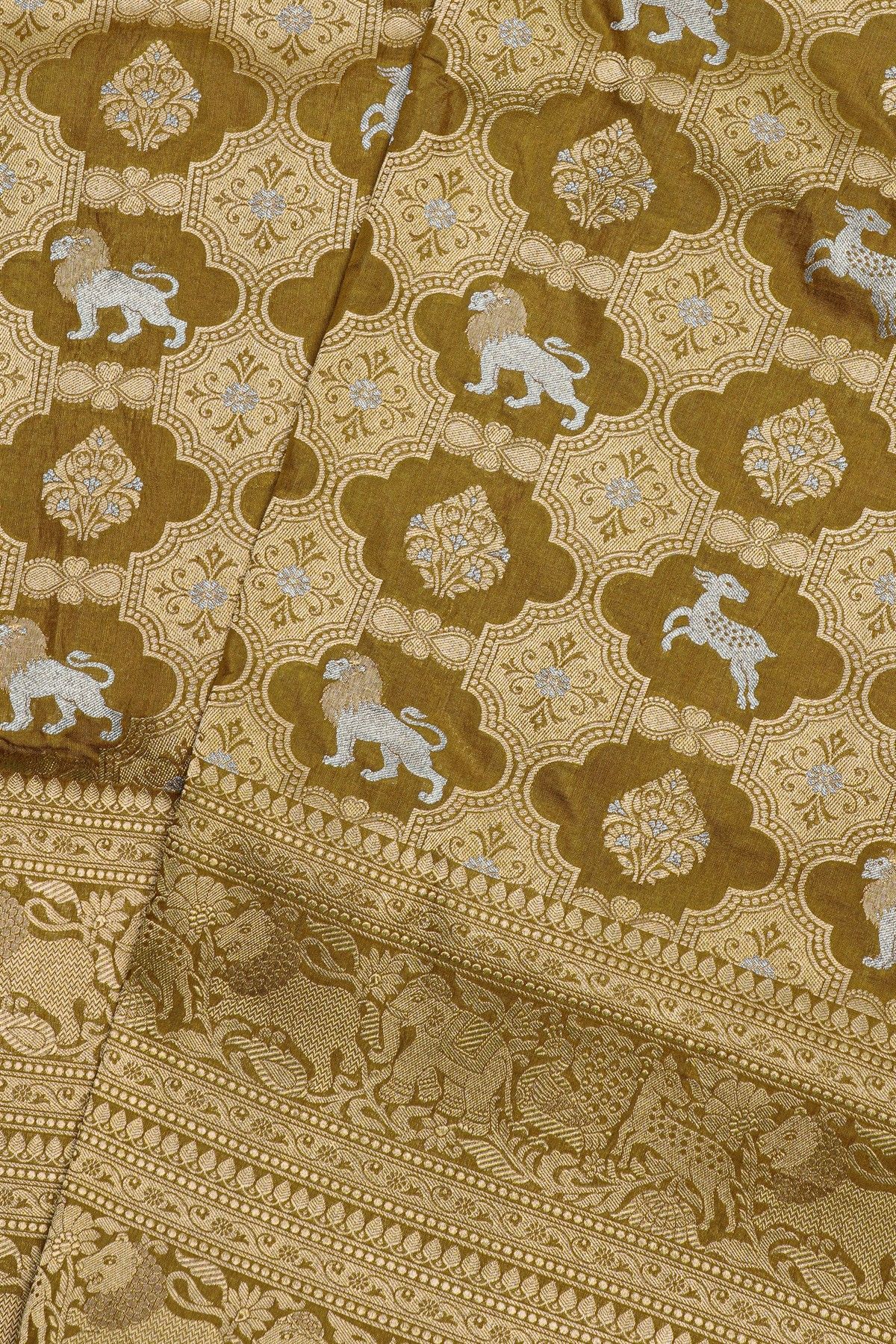 Banarasi Silk Mehendi Green Saree