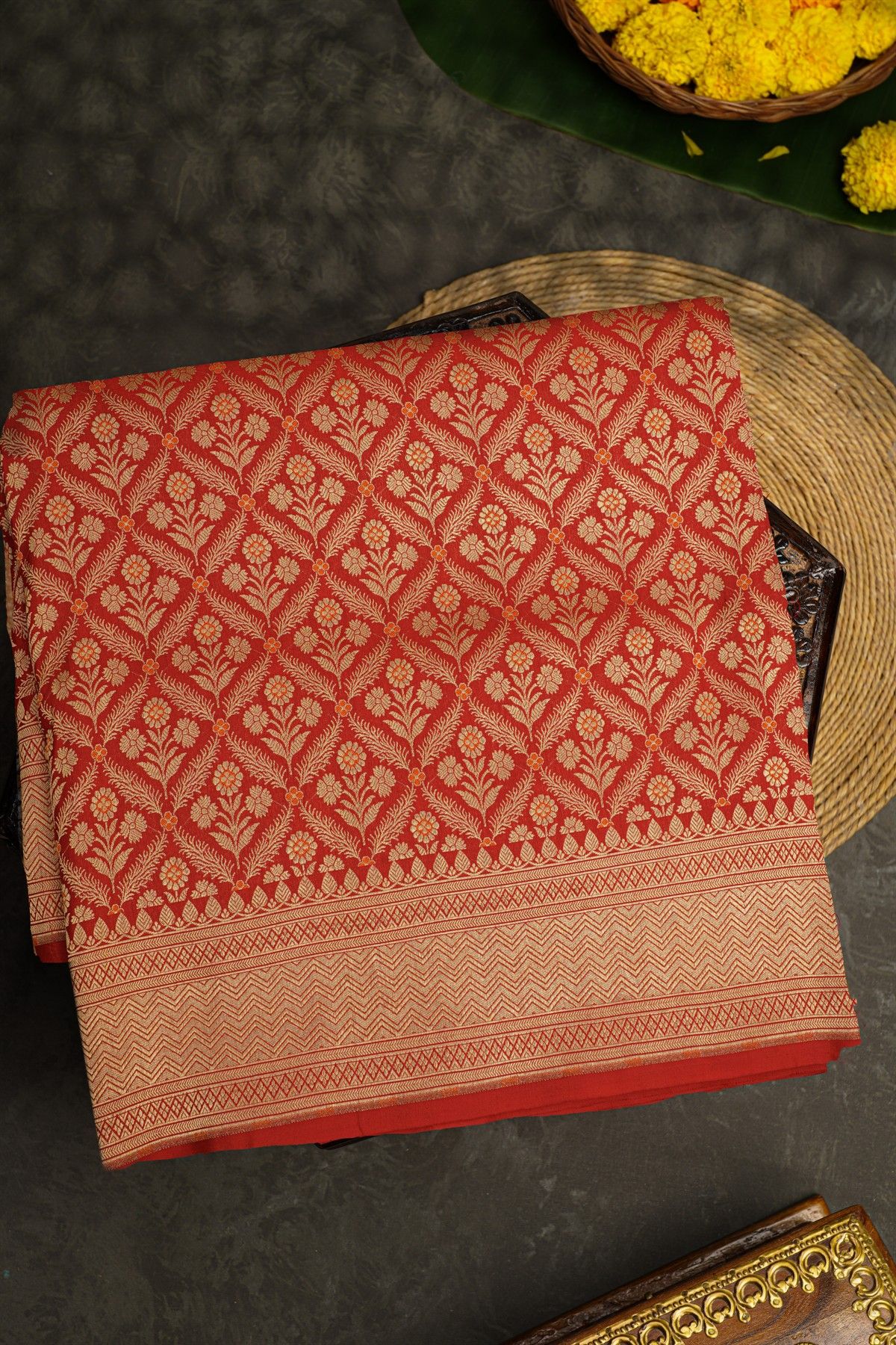 Banarasi Silk Red Saree