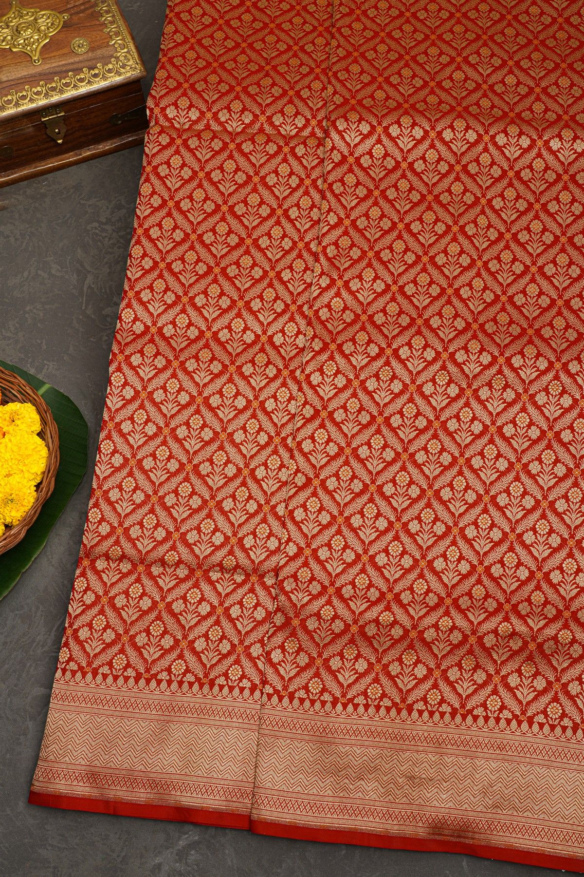 Banarasi Silk Red Saree