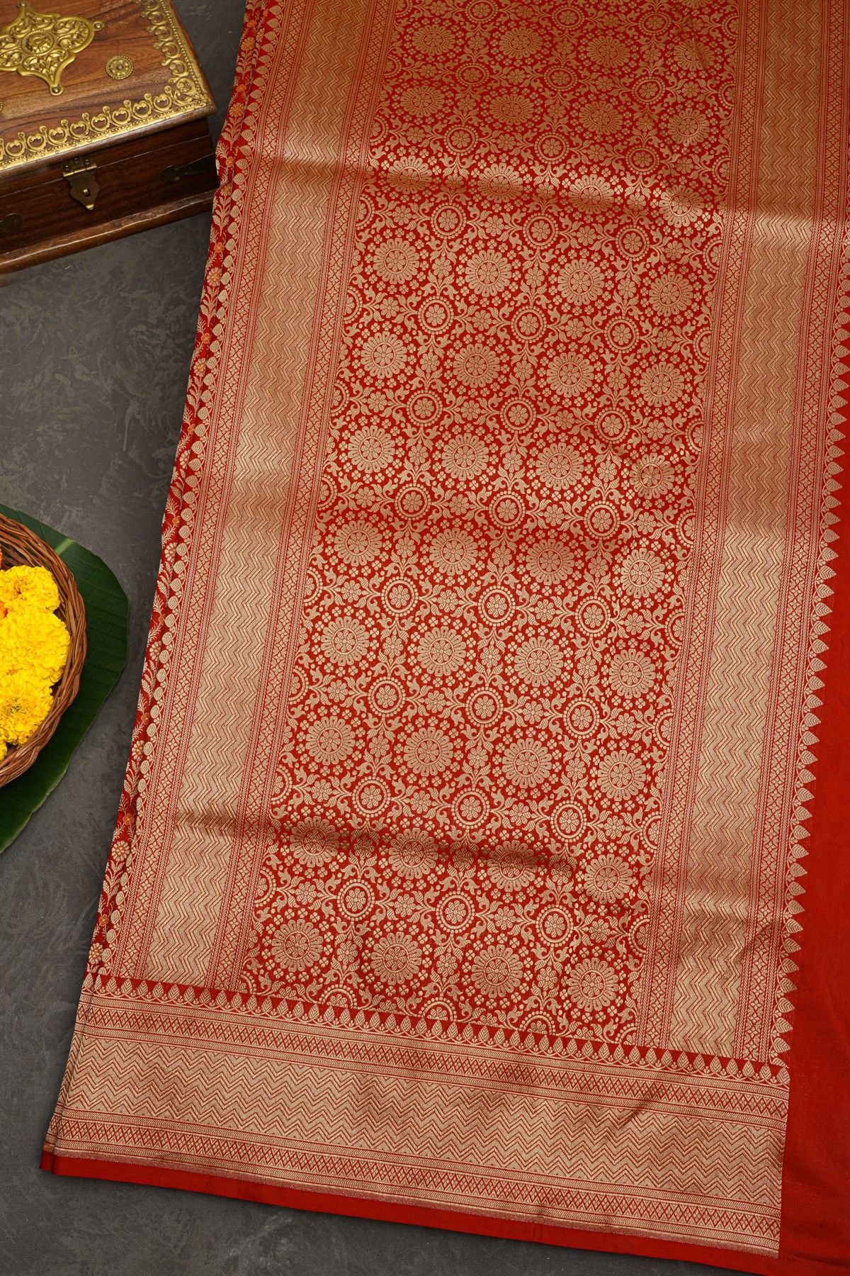 Banarasi Silk Red Saree