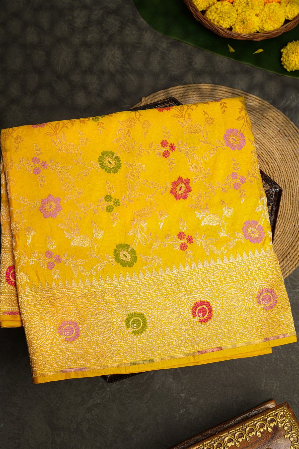 Banarasi Silk Yellow Saree