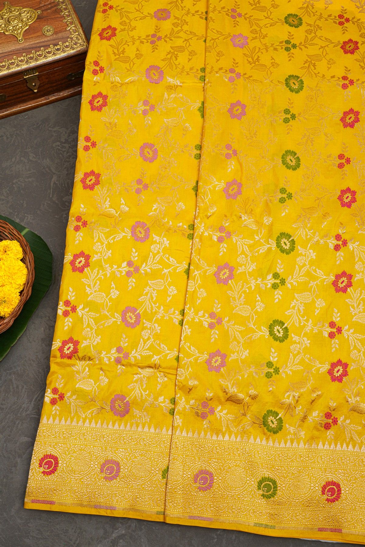 Banarasi Silk Yellow Saree