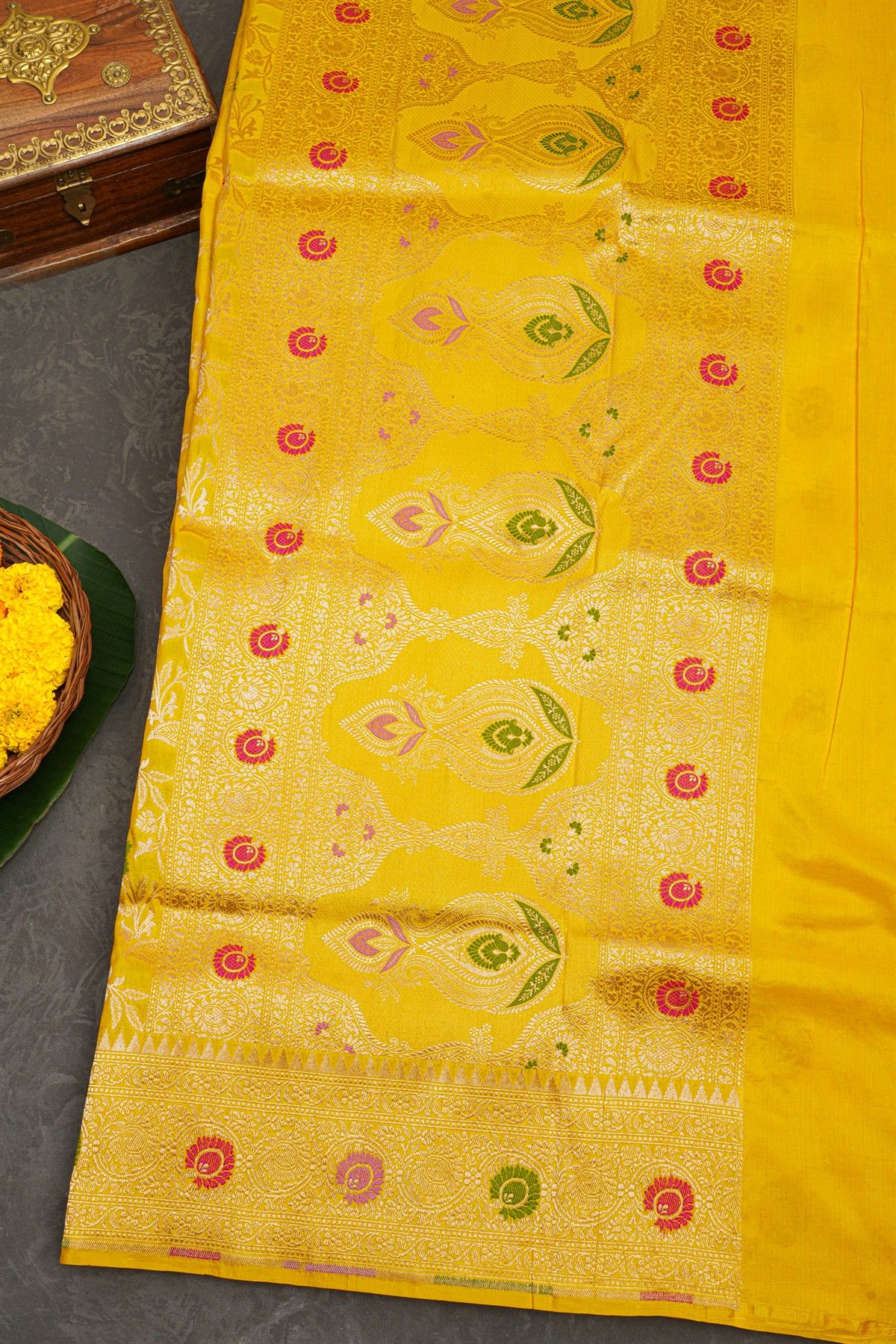 Banarasi Silk Yellow Saree