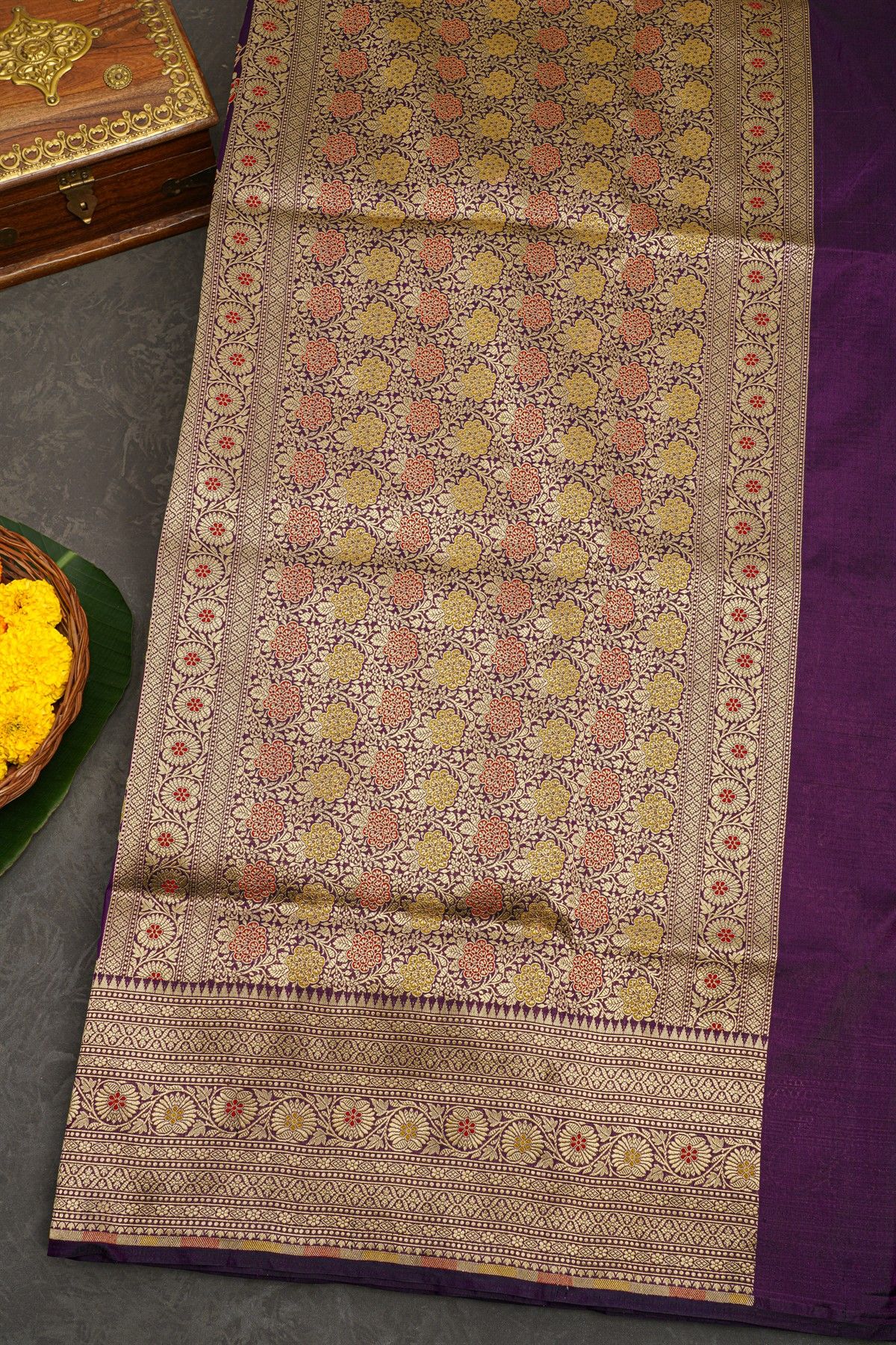 Banarasi Silk Purple Saree