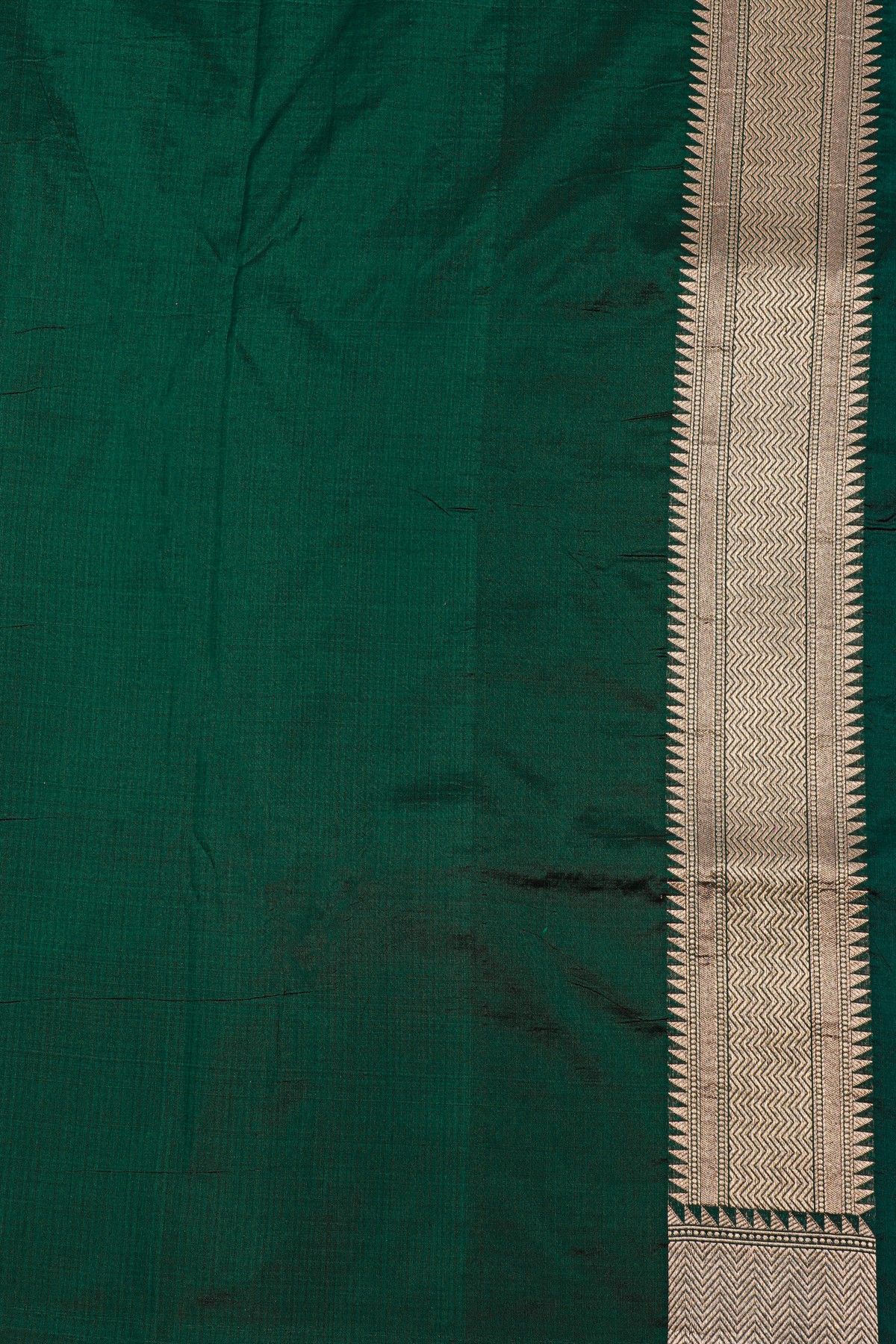 Banarasi Silk Bottle Green Saree