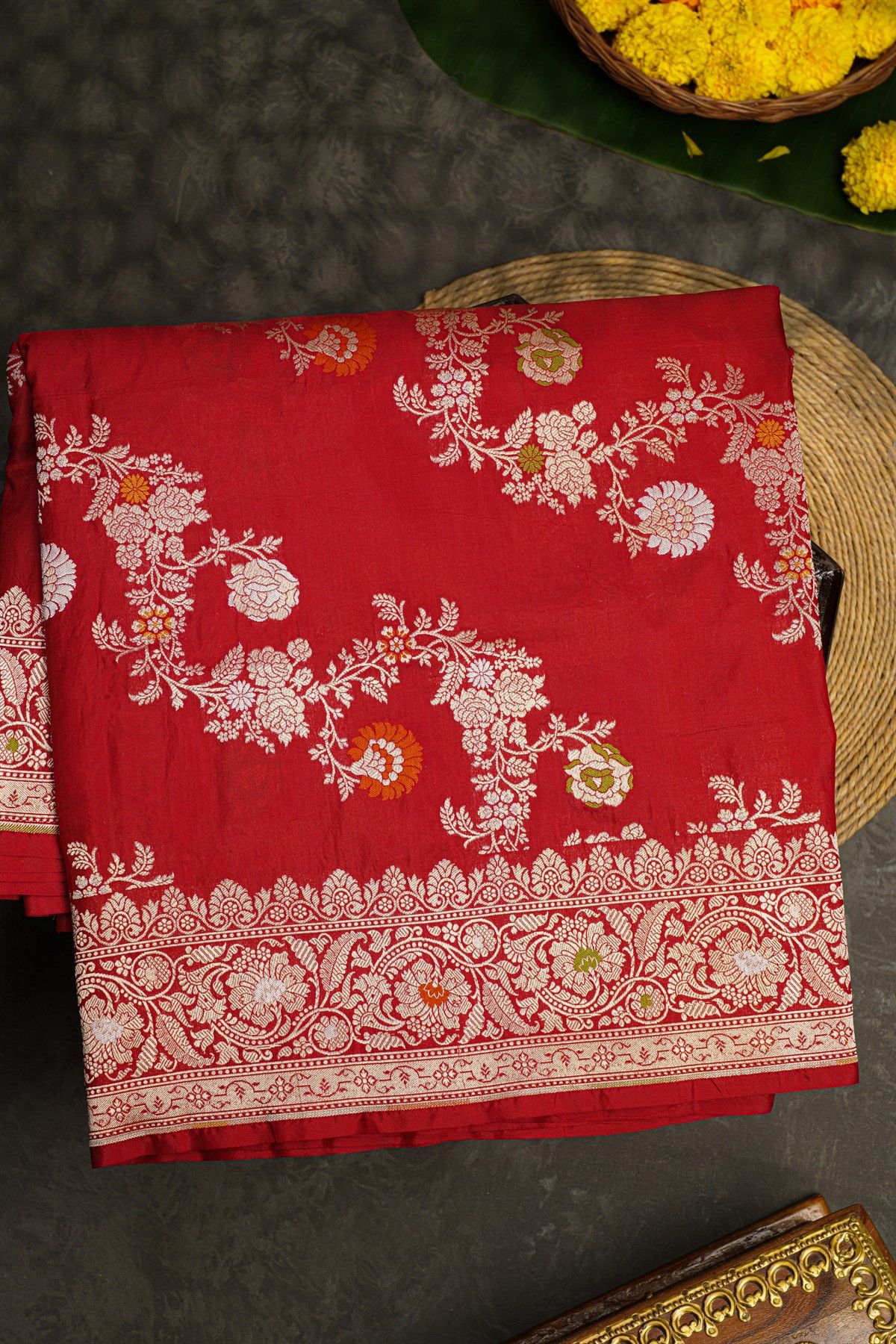 Banarasi Silk Red Saree