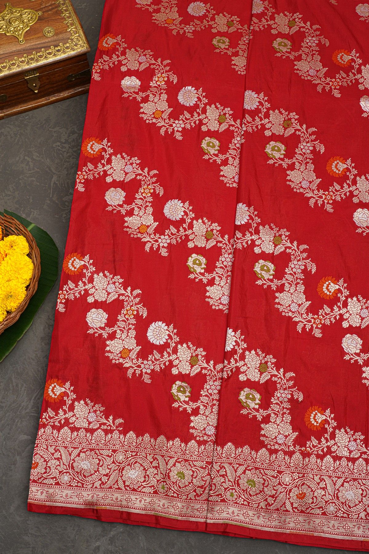 Banarasi Silk Red Saree